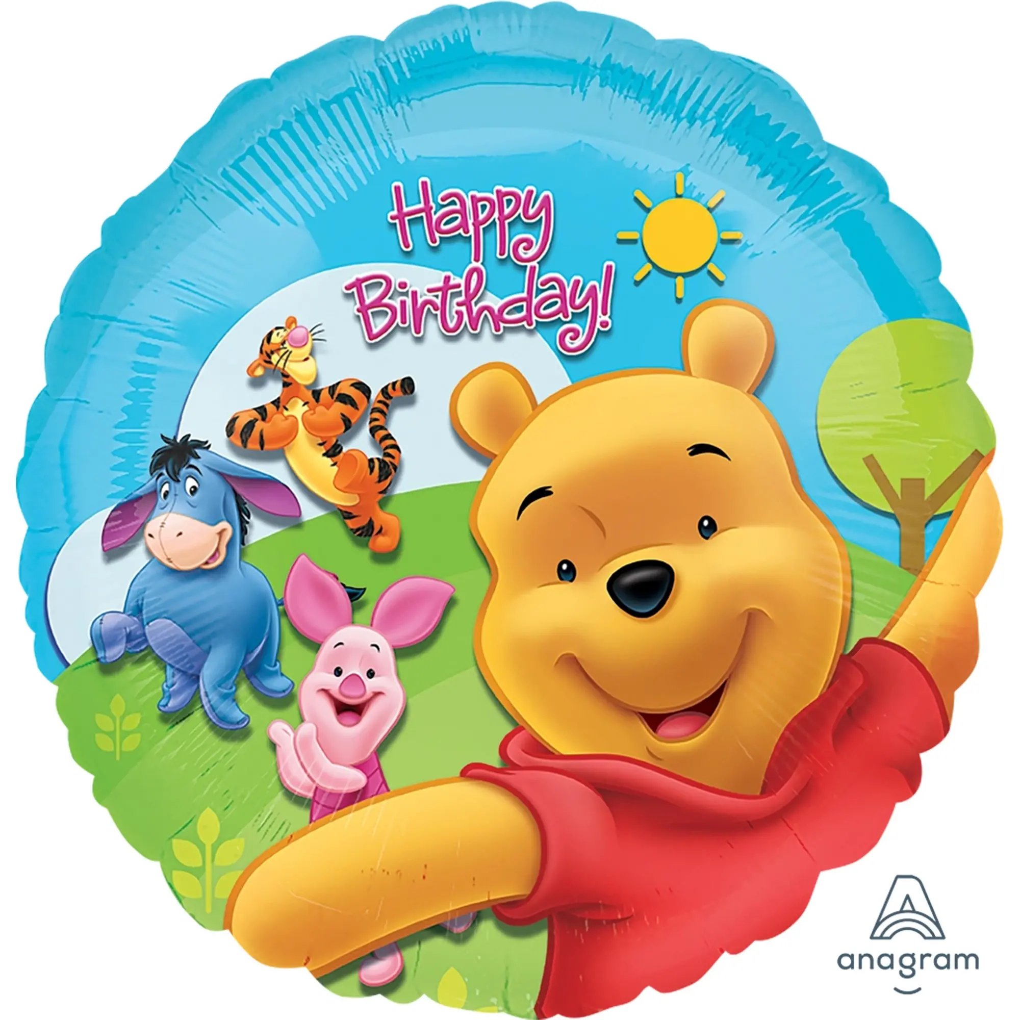 Folienballon Winnie Pooth "Happy Birthday" 45 cm