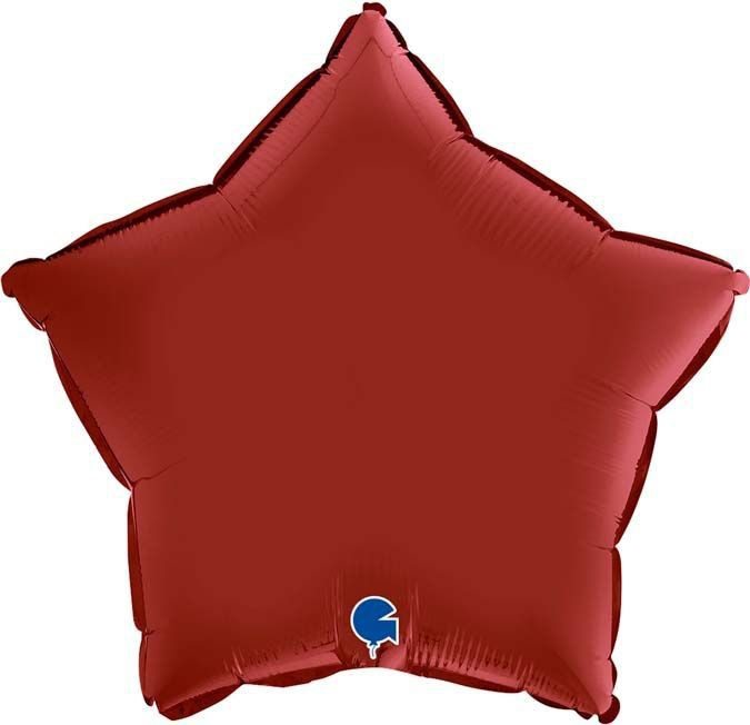 Folienballon Stern Satin Rubin Rot 45cm
