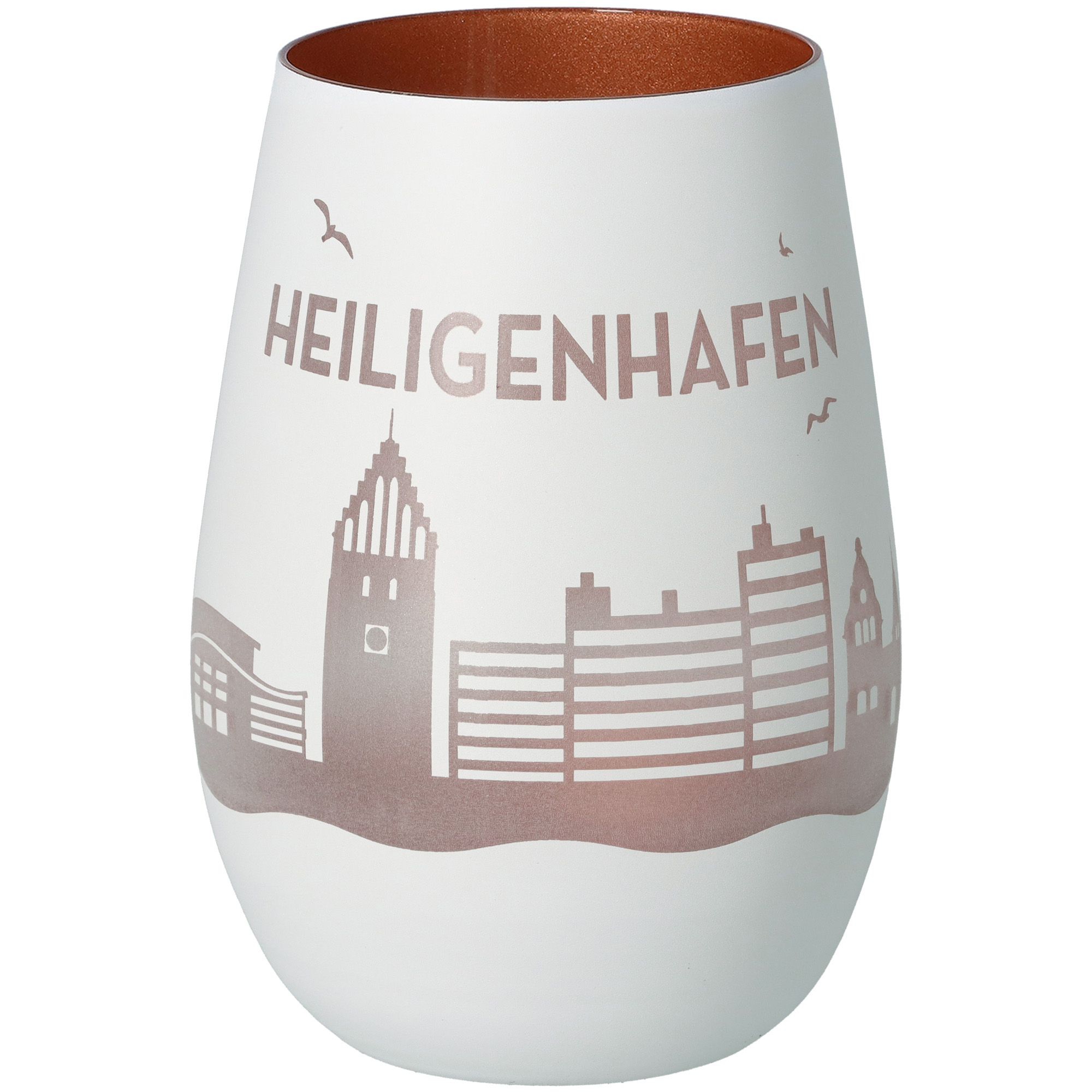 Windlicht Skyline Heiligenhafen Weiß/Bronze Windlicht Skyline Heiligenhafen Weiß/Bronze