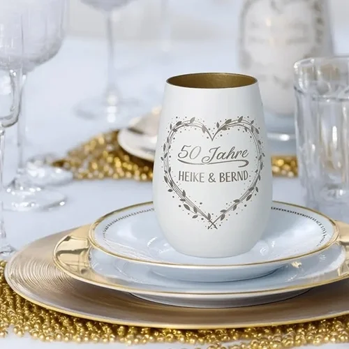 Tasse, Becher, Porzellan, Hochzeitsdeko, 50 Jahre