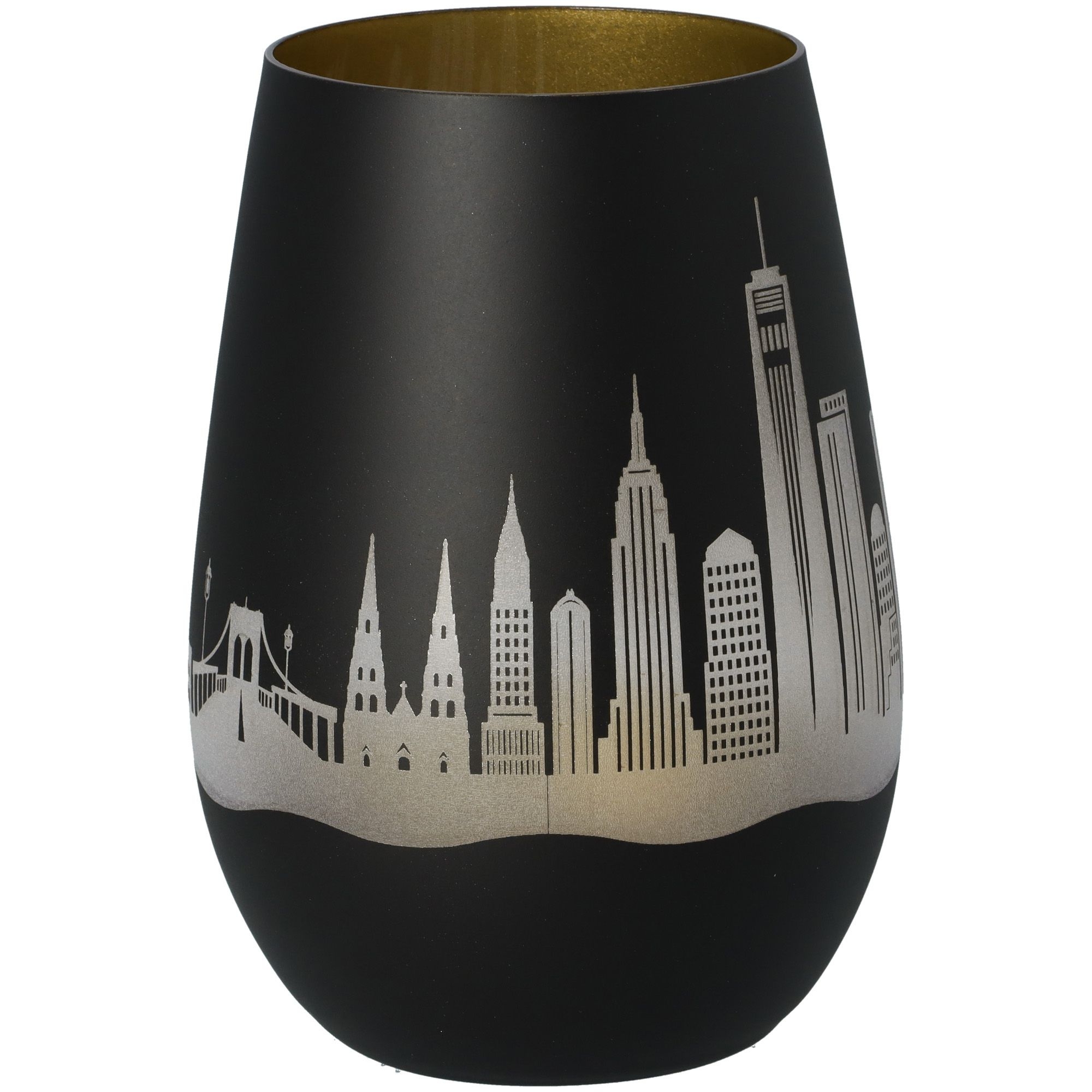Windlicht Skyline New York Schwarz/Gold Windlicht Skyline New York Schwarz/Gold