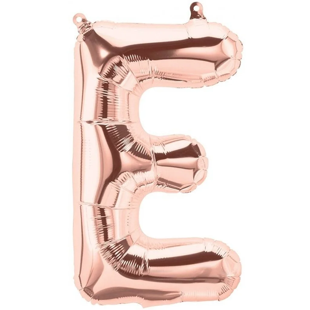 Luftballon, Buchstabe E, Roségold, Folienballon, Feiertagsdeko