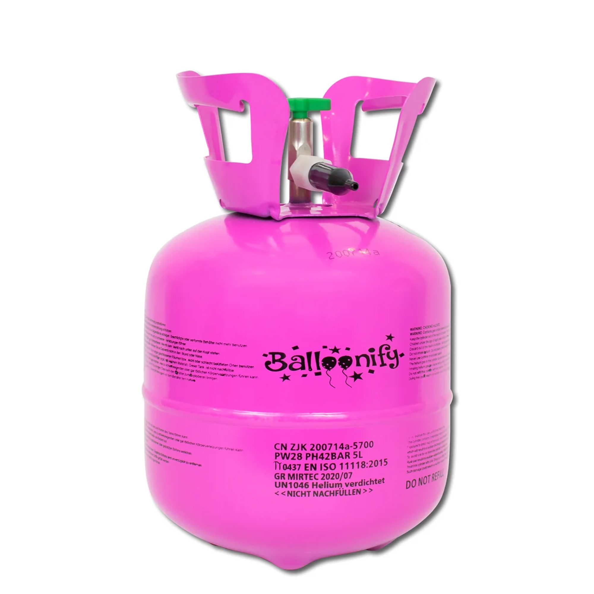 Helium Einweg-Flasche 0,140 m³ Zylinder