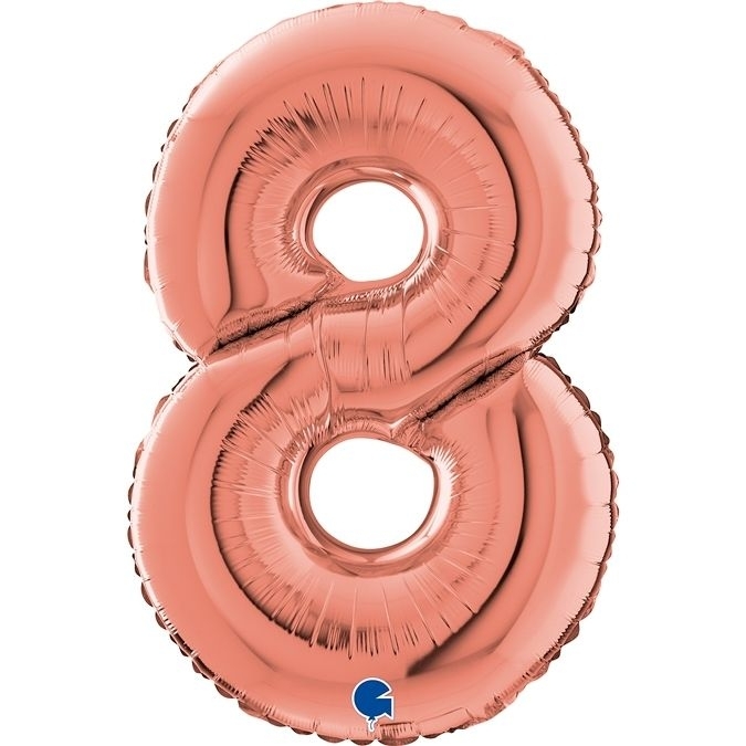 Folienballon Zahl 8 Roségold 66cm Zahl, Symbol, Text