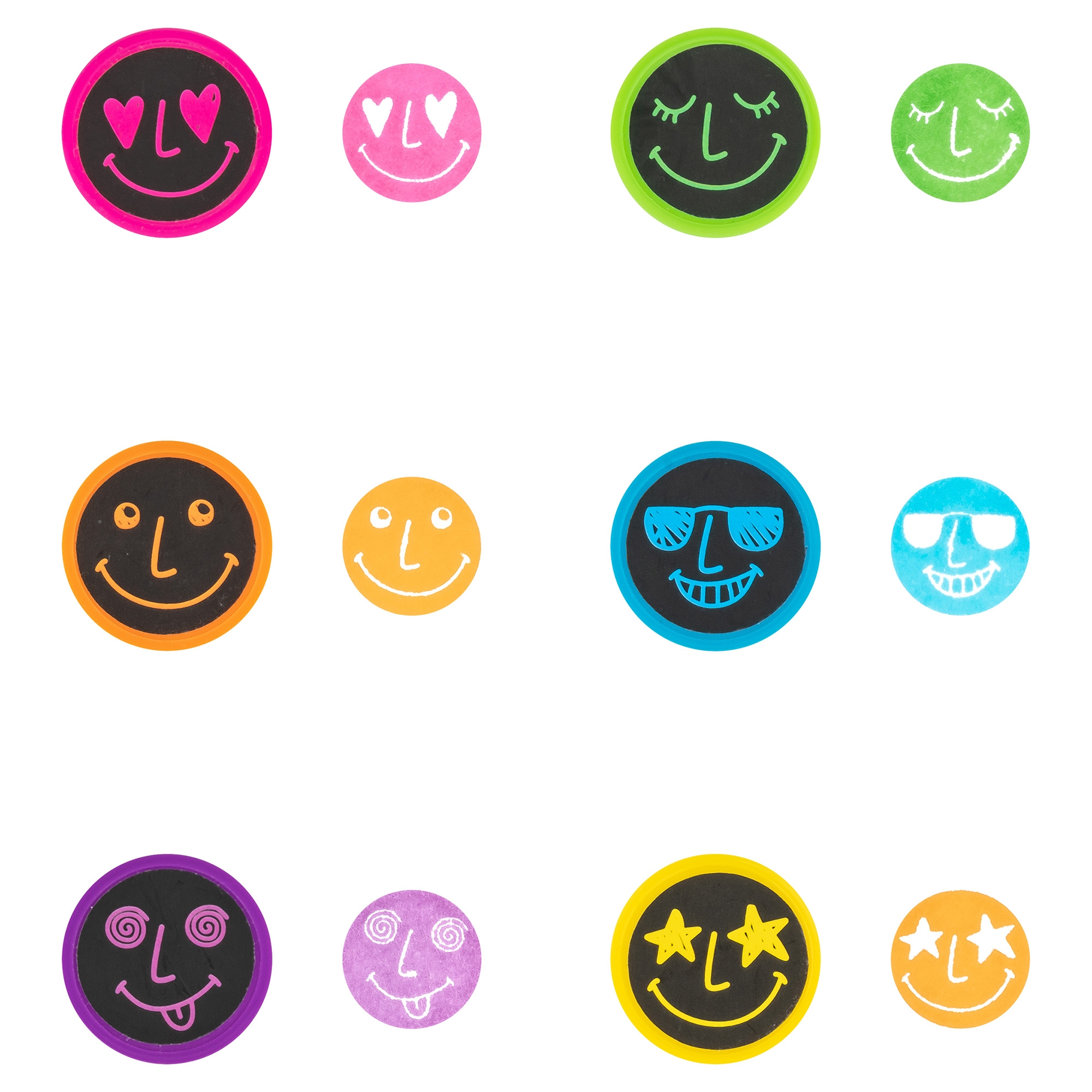 Selbstfärbender Stempel "Smileys" Logo, Abzeichen, Symbol