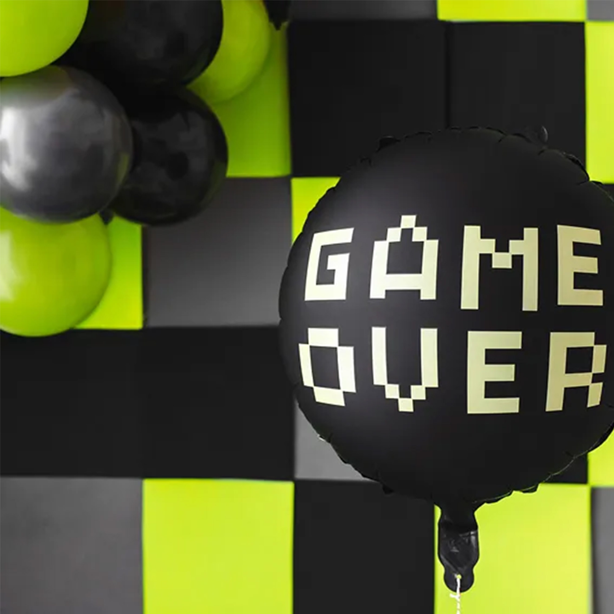 Folienballon "Game Over", Schwarz 45cm