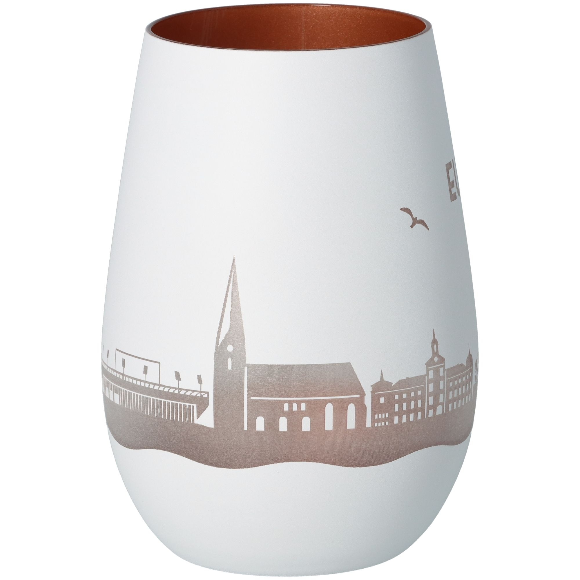 Windlicht Skyline Eutin Weiß/Bronze Töpferei, Krug, Vase, Kunst, Porzellan