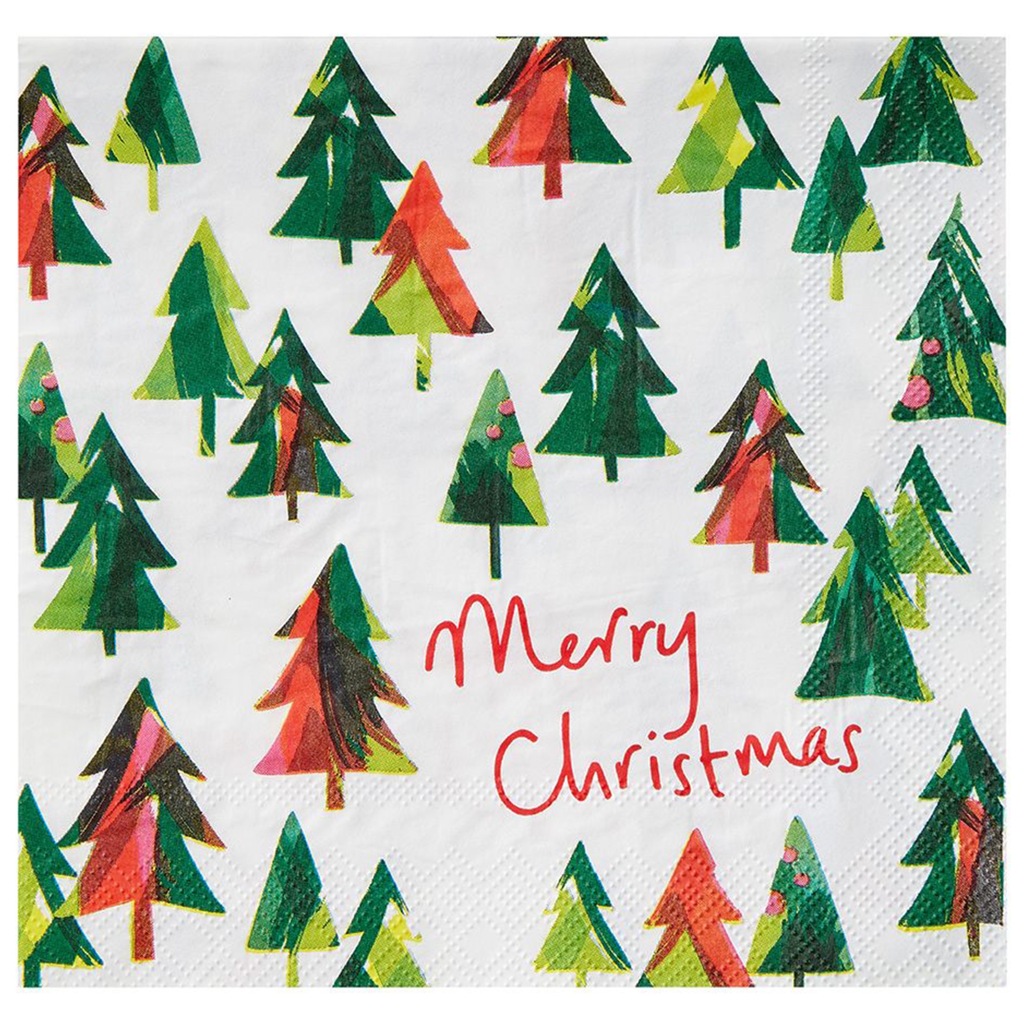 20 Servietten "Merry Christmas Tannenbäume"