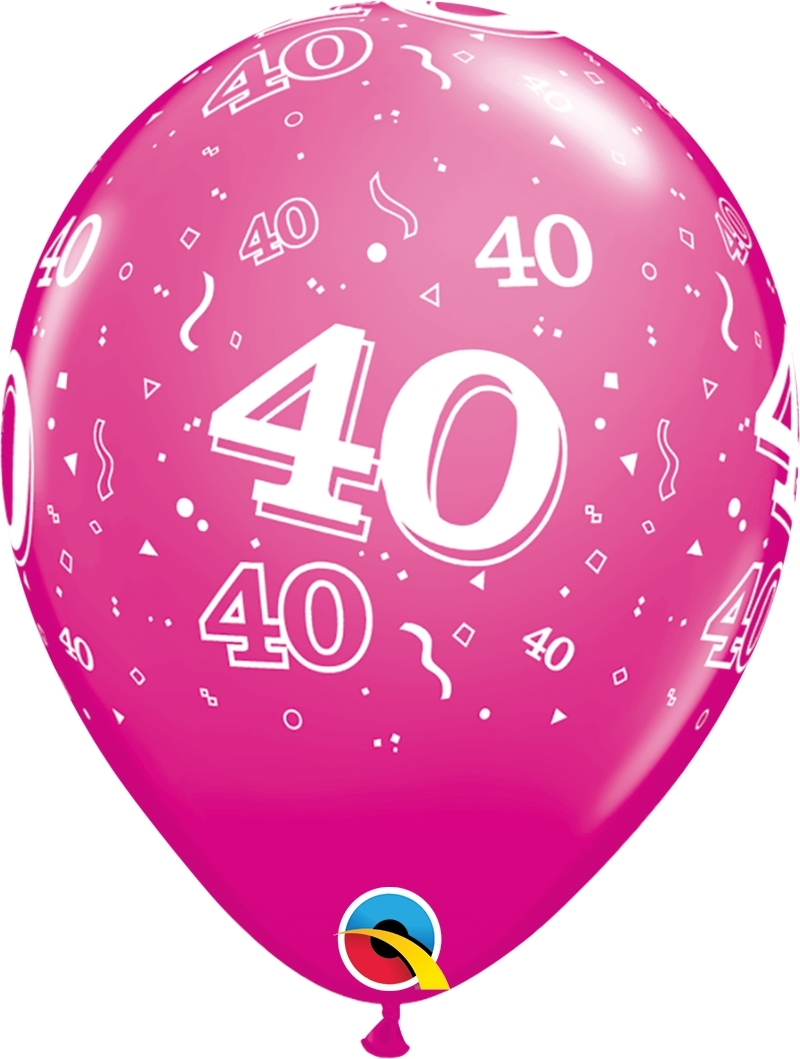 Qualatex Latexballon 40. Geburtstag verschiedene Farben Ø 30cm