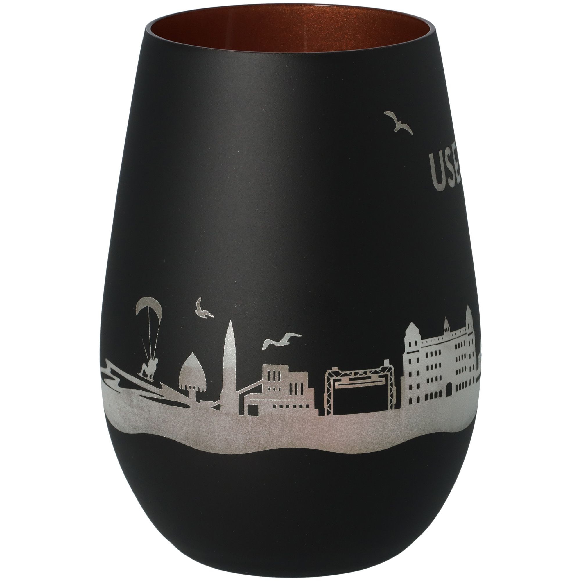 Windlicht Skyline Usedom Schwarz/Bronze Töpferei, Krug, Vase, Tasse