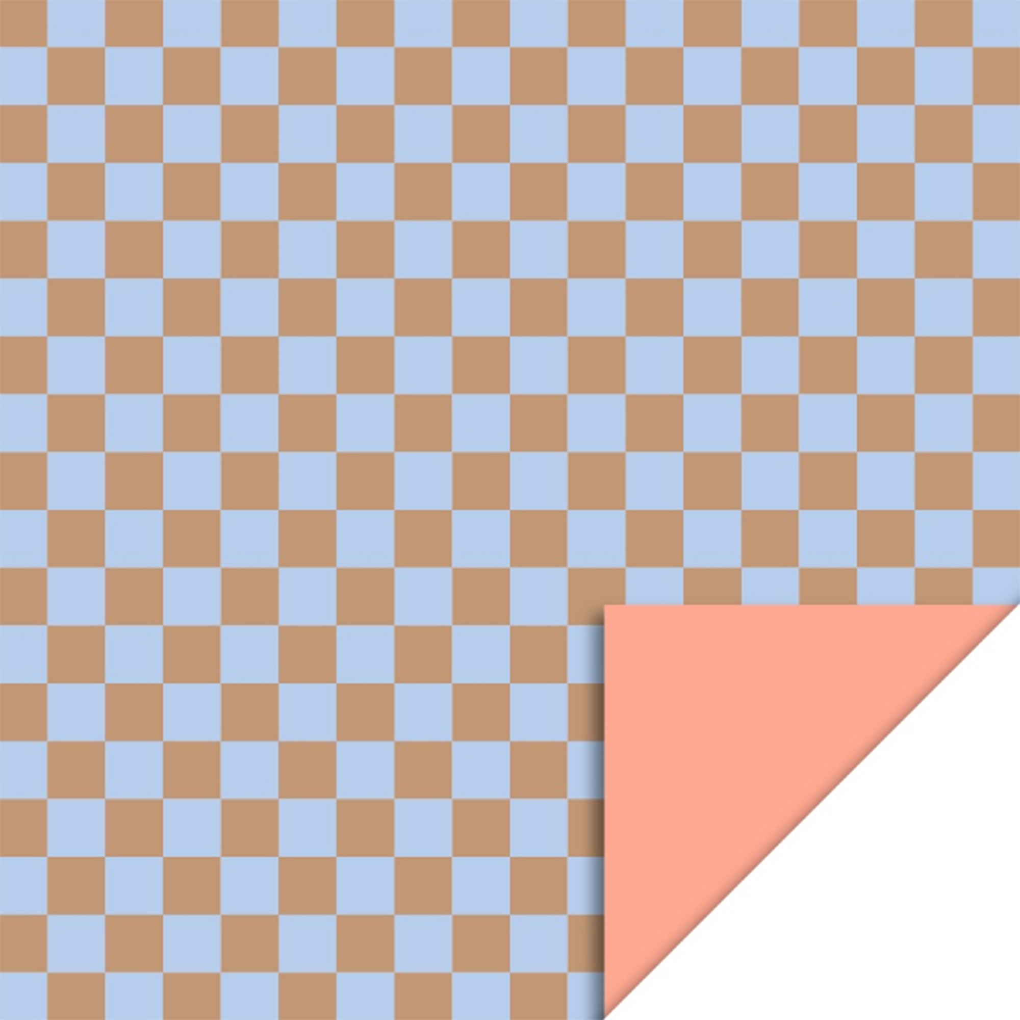 Geschenkpapier "Taupe/Blau Kariert" Salmon 3 m Muster
