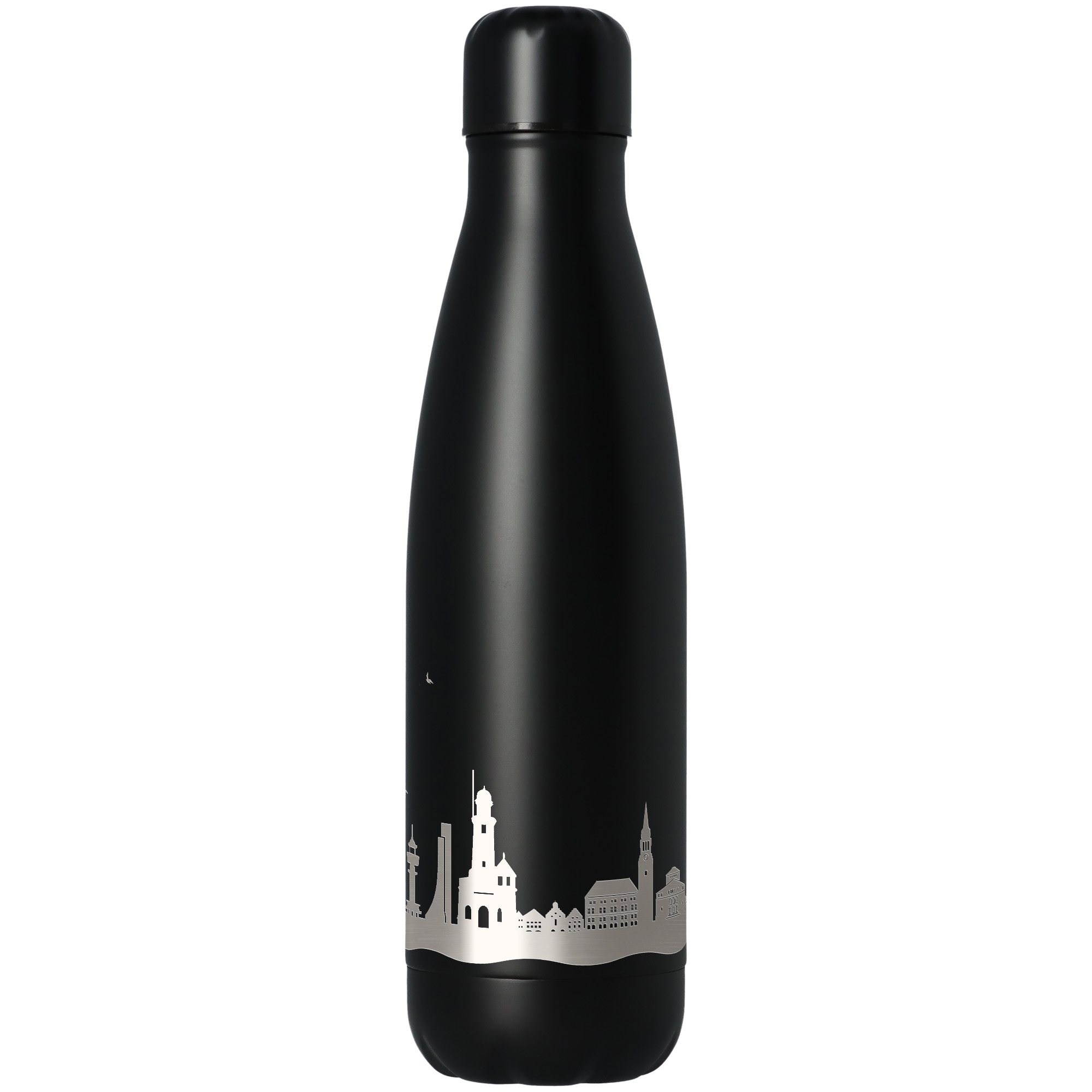be98aca48f326377d32164819334755d1b6452f5 Trinkflasche Skyline Kiel Schwarz 500ml