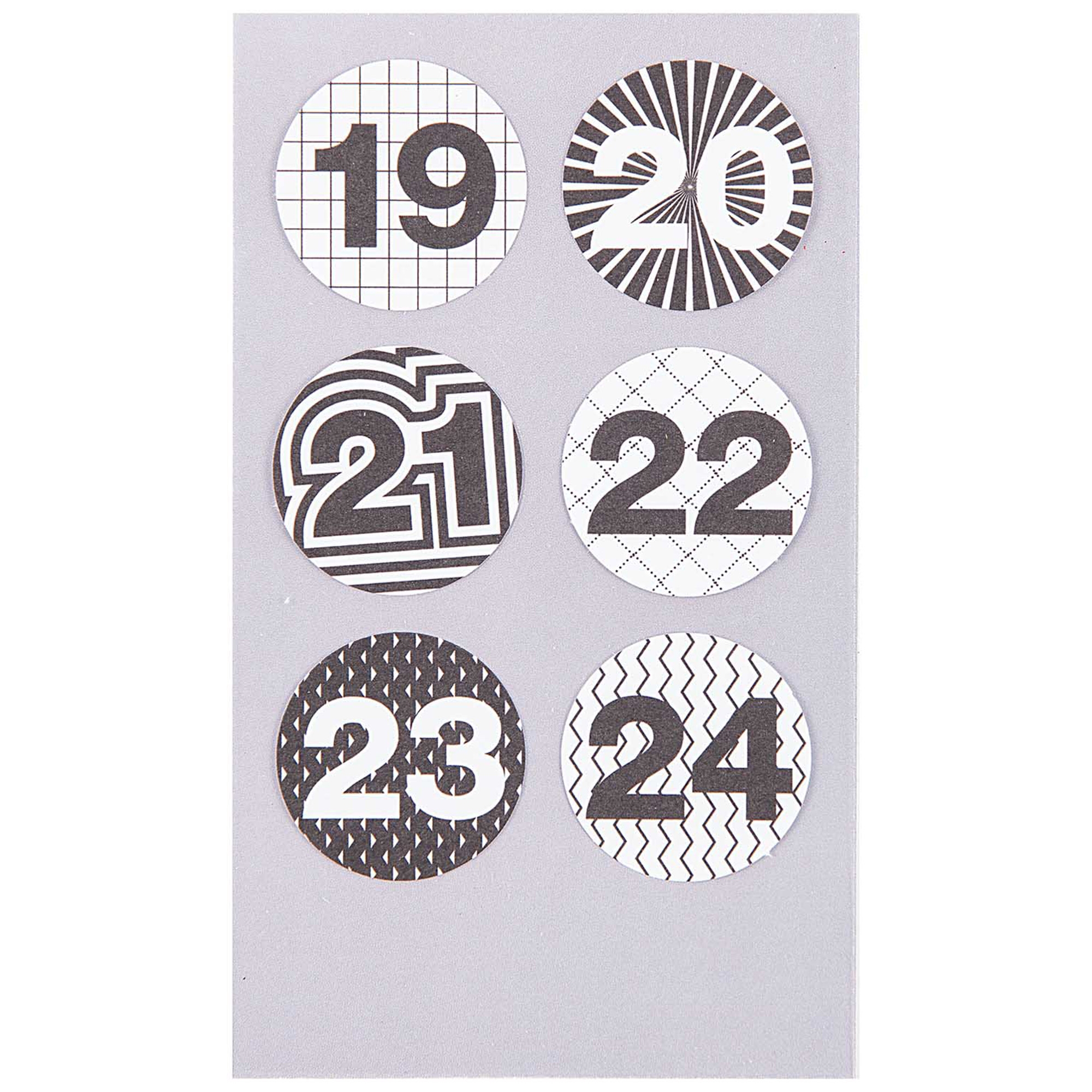 1bf6923ce01efa0376a6065cccd43c8b2d7f19af Adventskalender Sticker - Schwarz / Weiß