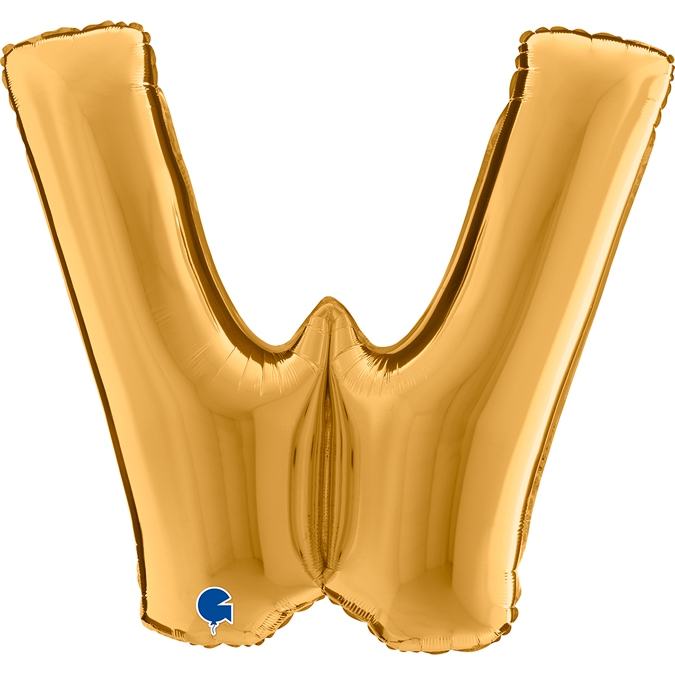 Folienballon Buchstabe W Gold 100cm Folienballon Buchstabe W Gold 100cm