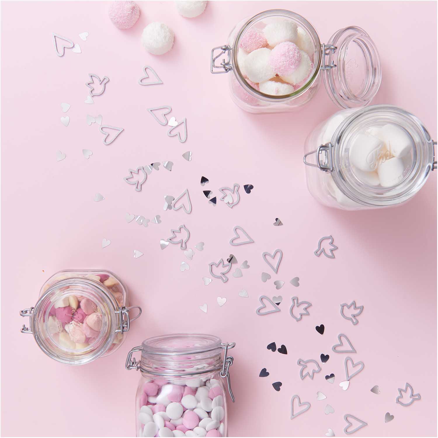 Konfetti - Flitterstreu ♥, Silber Konfetti - Flitterstreu ♥, Silber