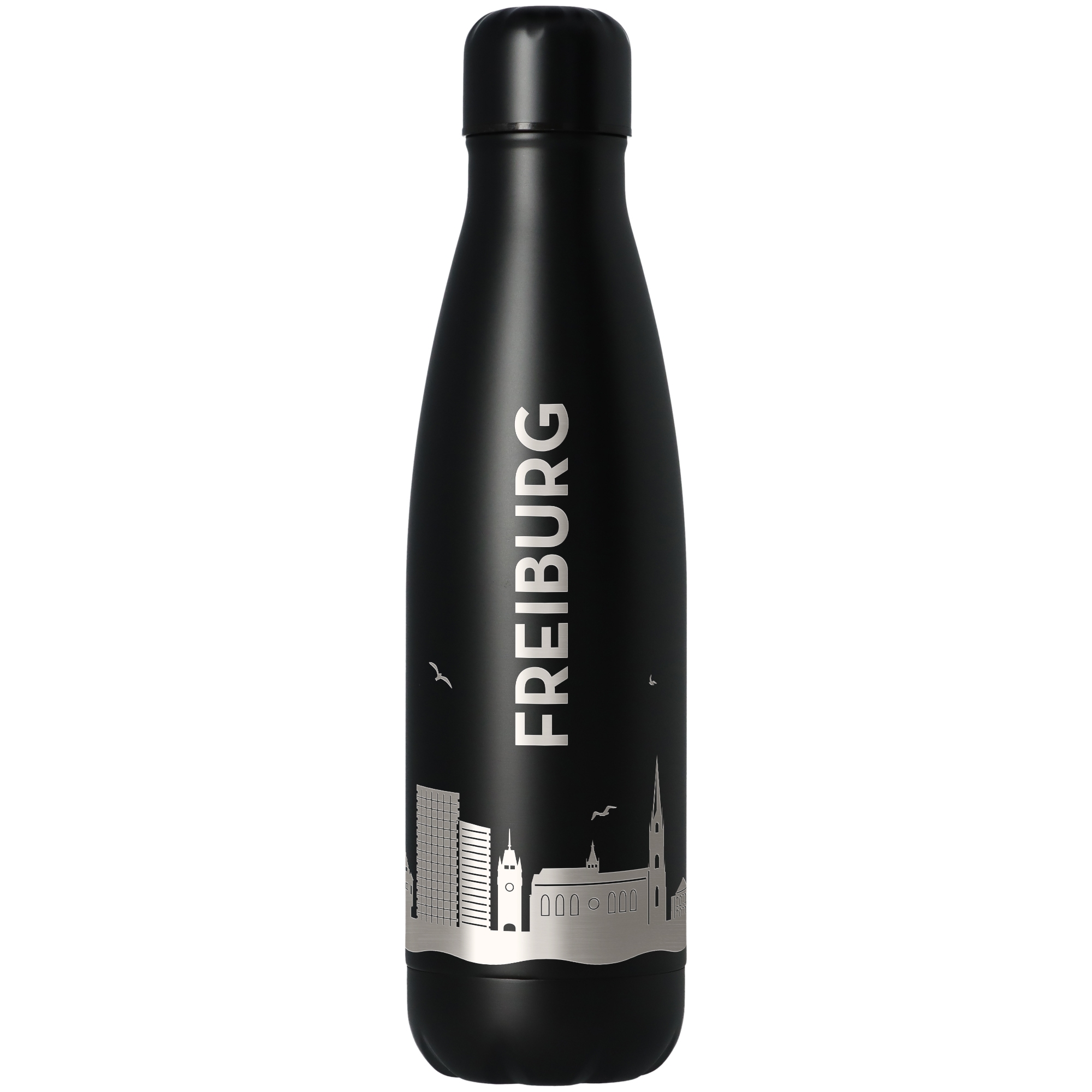 e745ff9bb6efad00006b9ba03a0bf24f8b8bf823 Trinkflasche Skyline Freiburg Schwarz 500ml