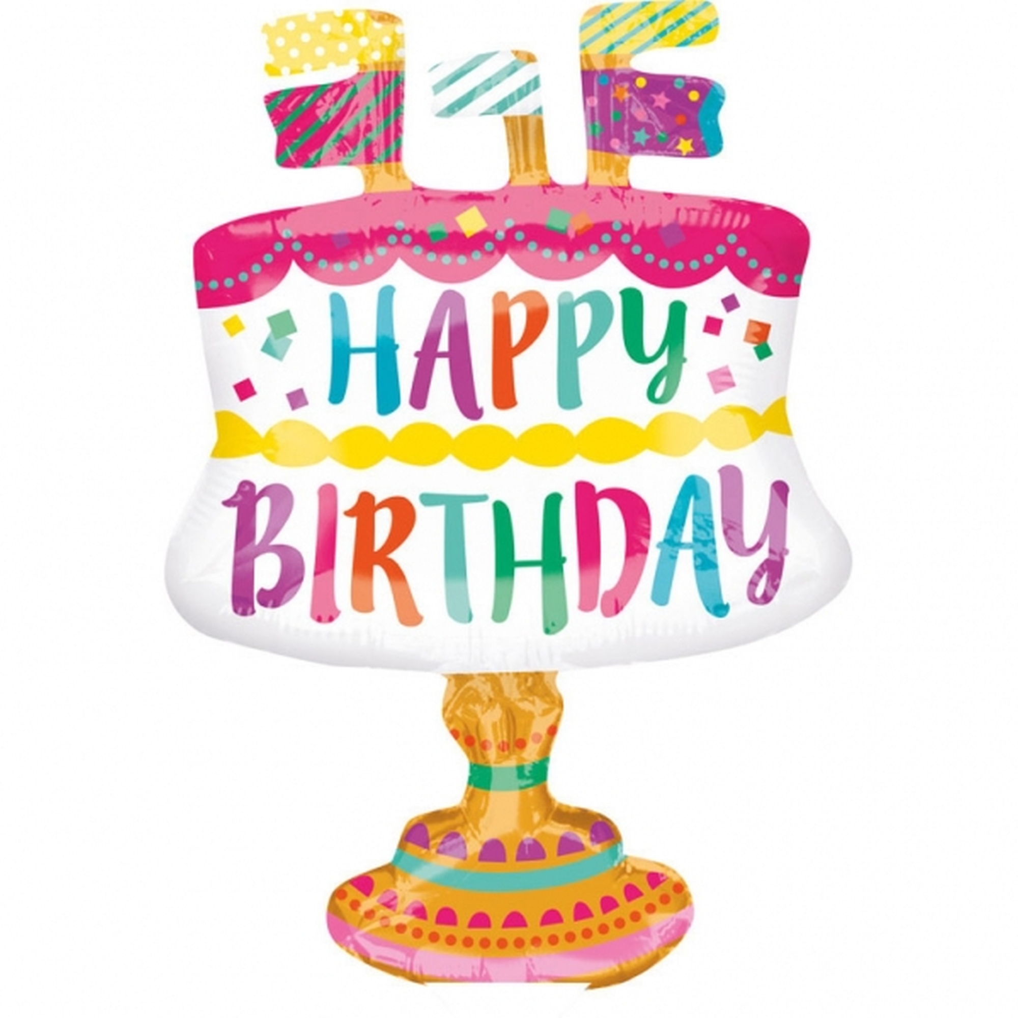 Folienballon Minishape "Happy Birthday Torte" luftbefüllt