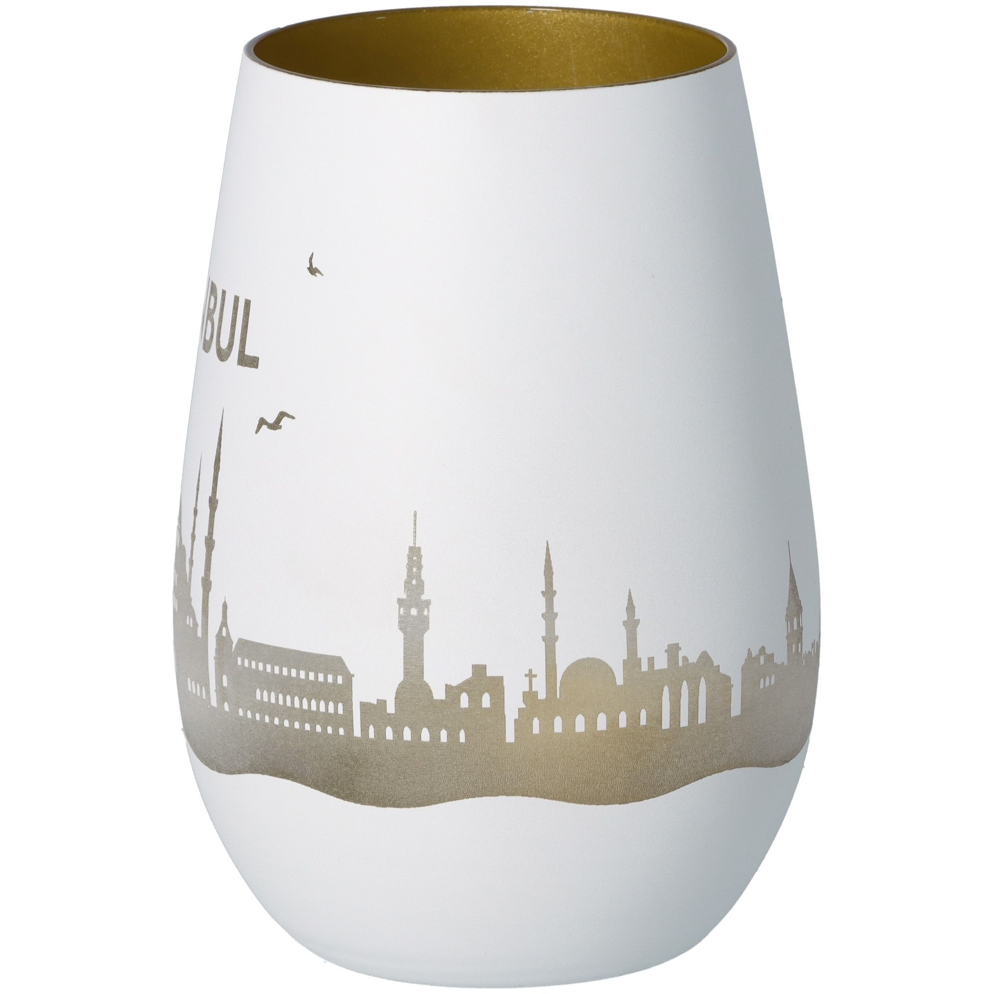Windlicht Skyline Istanbul Weiß/Gold Windlicht Skyline Istanbul Weiß/Gold