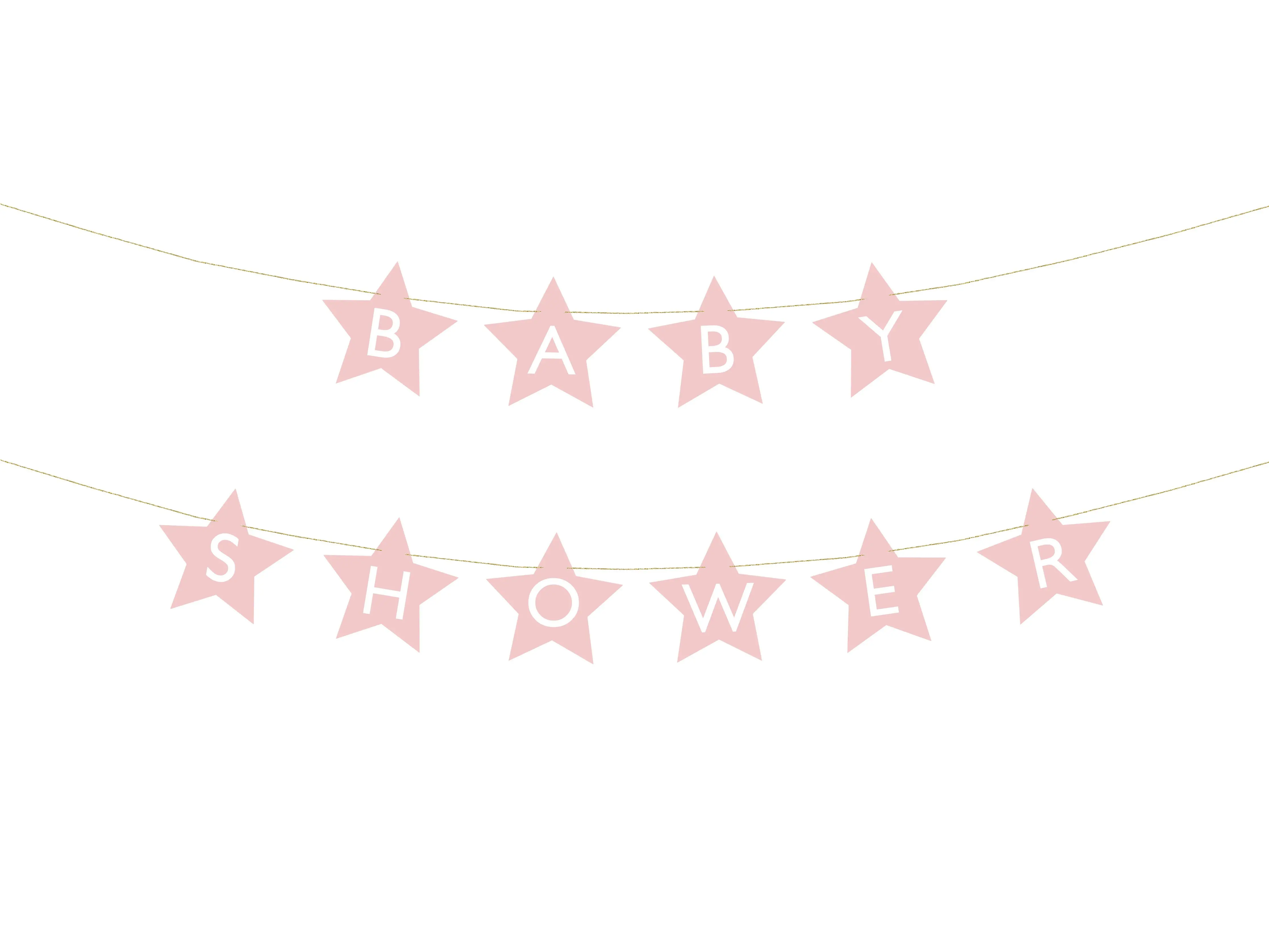 Girlande "Baby Shower" Rosa Sterne