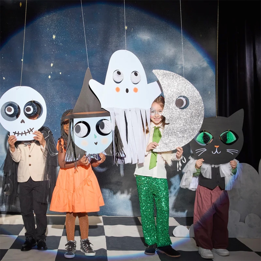 Schädelmaske, Gehäuse-Puppe, Hexenhut, Tiermaske, Kinderkostüm
