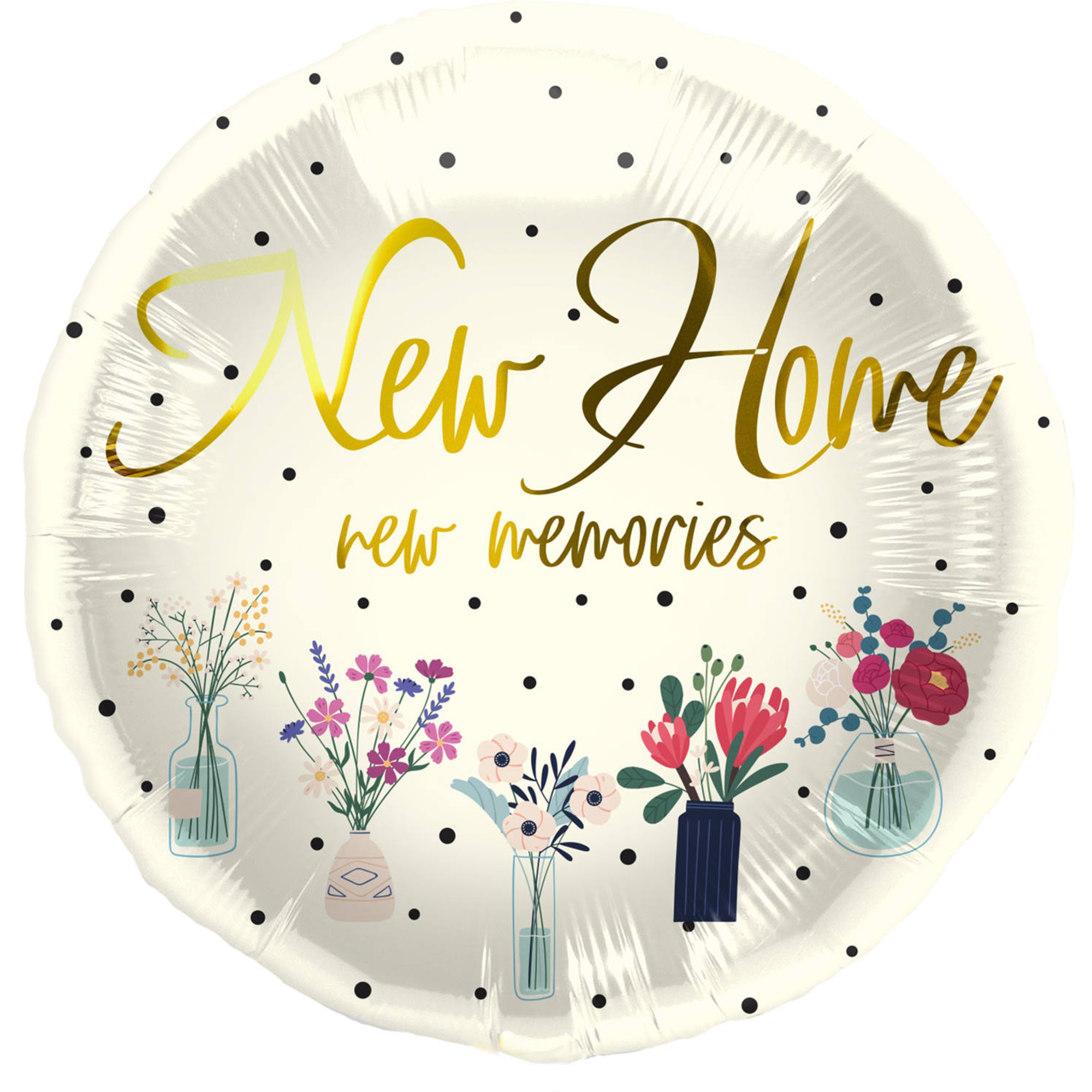 Folienballon "New Home" Blumen 45 cm