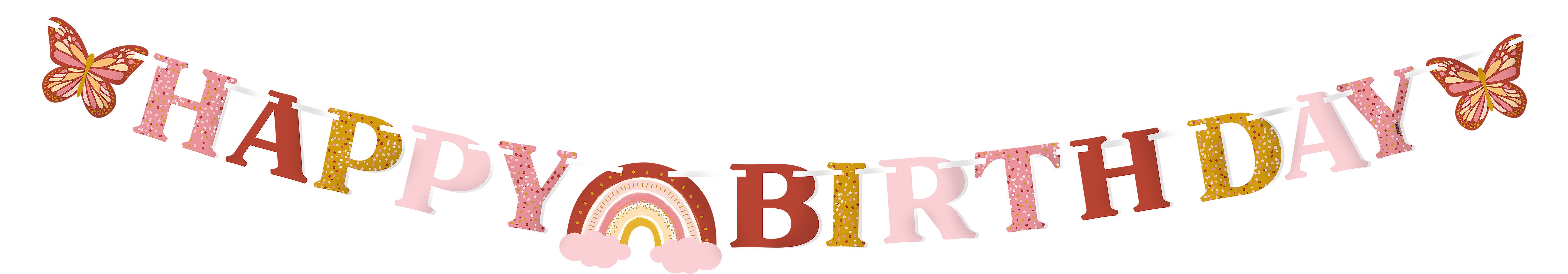 Girlande "Happy Birthday" Boho, 2m Girlande "Happy Birthday" Boho, 2m