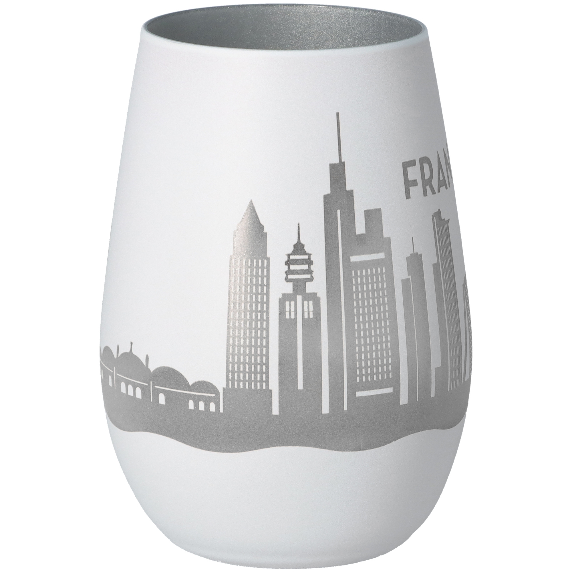 Windlicht Skyline Frankfurt Weiß/Silber Windlicht Skyline Frankfurt Weiß/Silber
