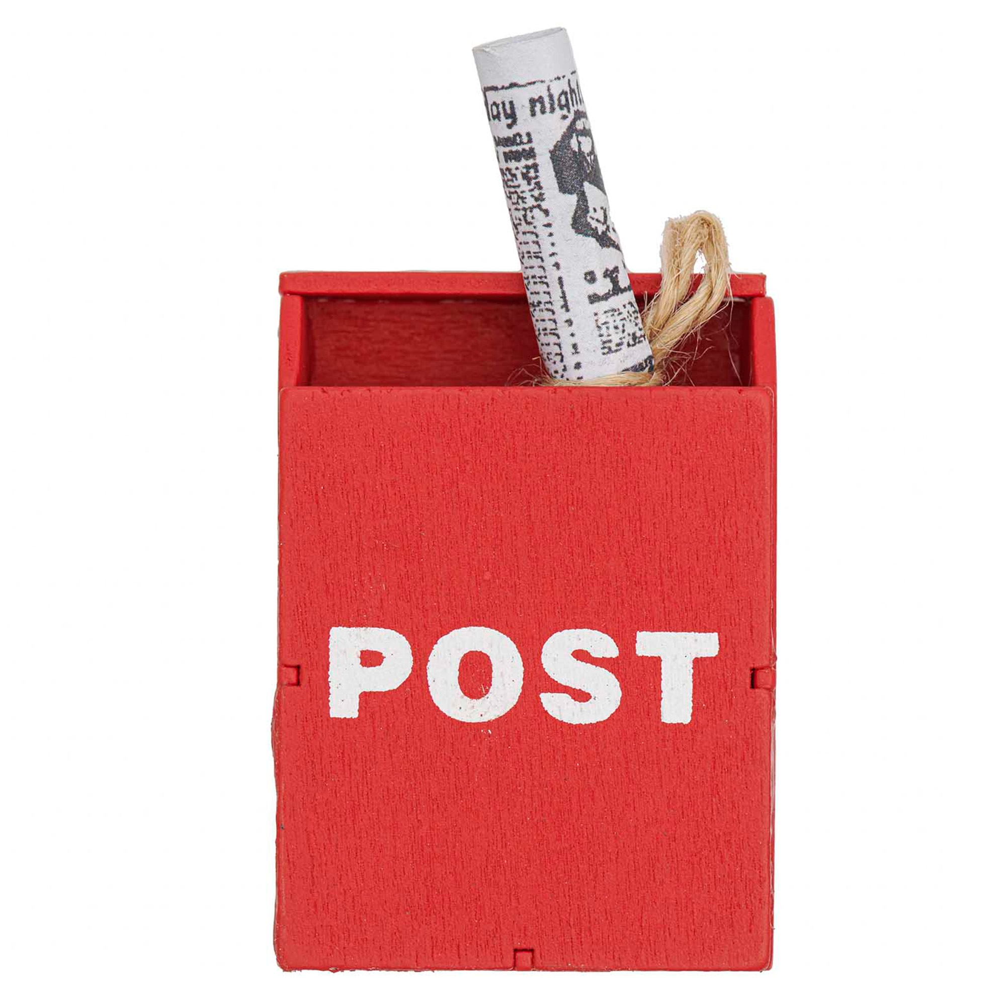2237a2393c36b0975d78d2cd146457abb98218ad Miniatur "Briefkasten mit Zeitung" für die Wichteltür