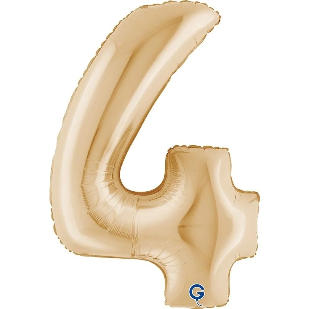 Grabo Folienballon Zahl 4 Champagner Gold 100cm
