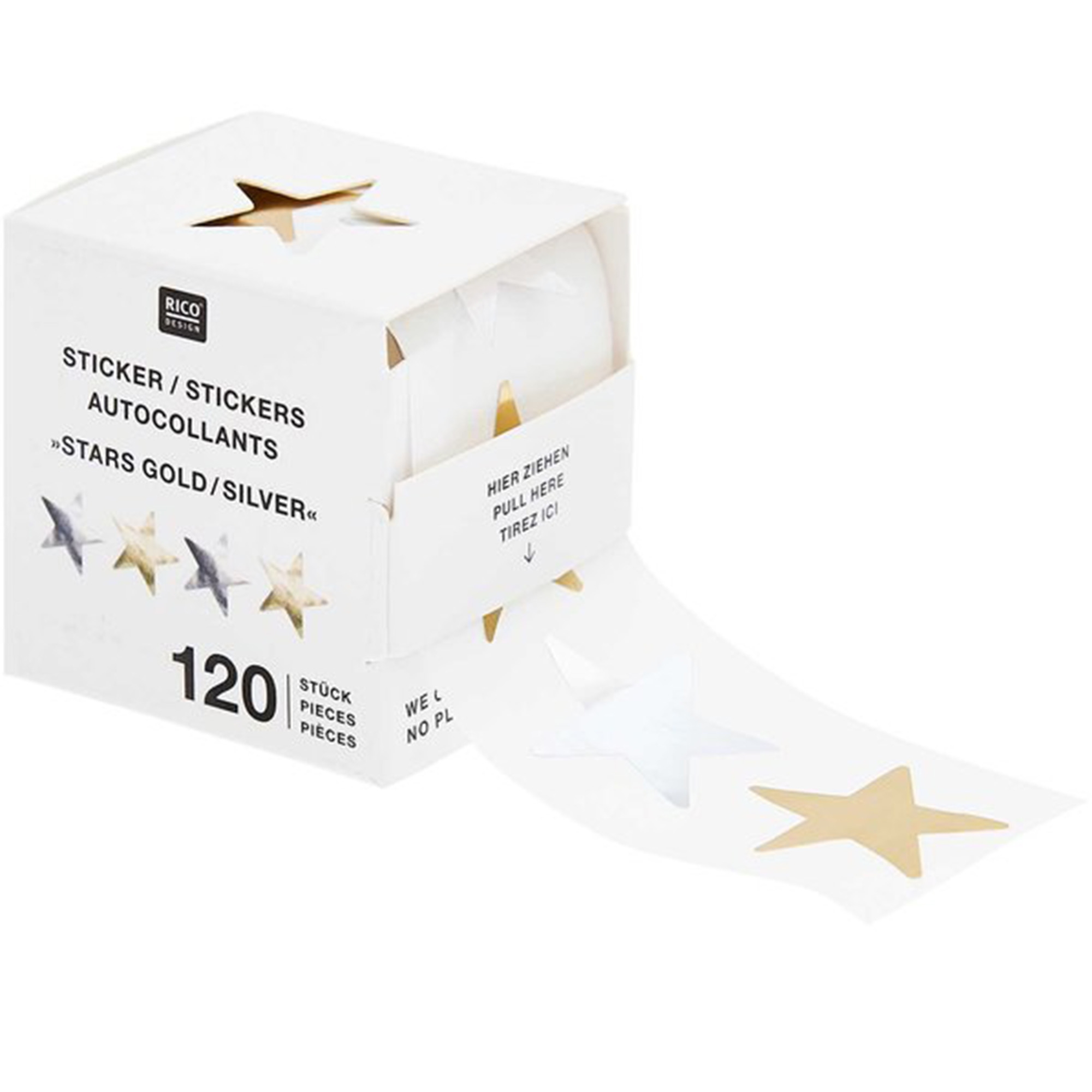 Sticker Sterne, Gold-Silber, 120 Stk. Sticker Sterne, Gold-Silber, 120 Stk.