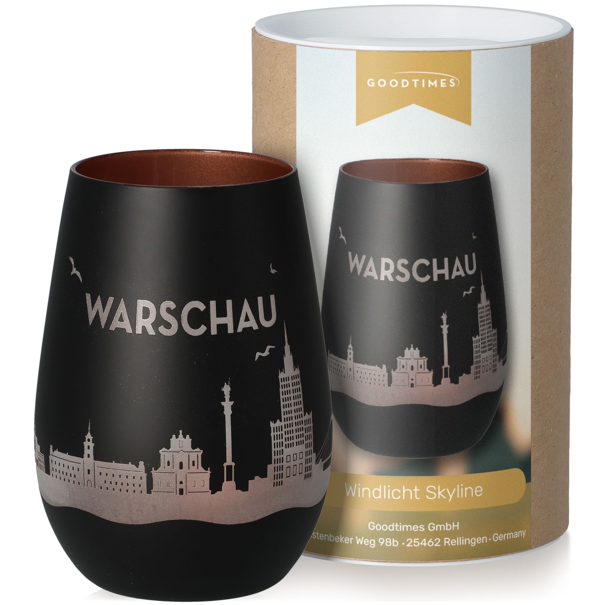 Warschau, Windlicht, Skyline, Glas, Schwarz