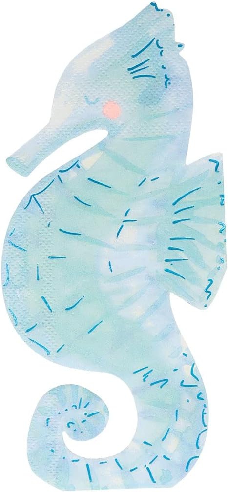 Meri Meri - 16 Servietten "Seepferdchen" Tier, Leben im Meer, Säugetier