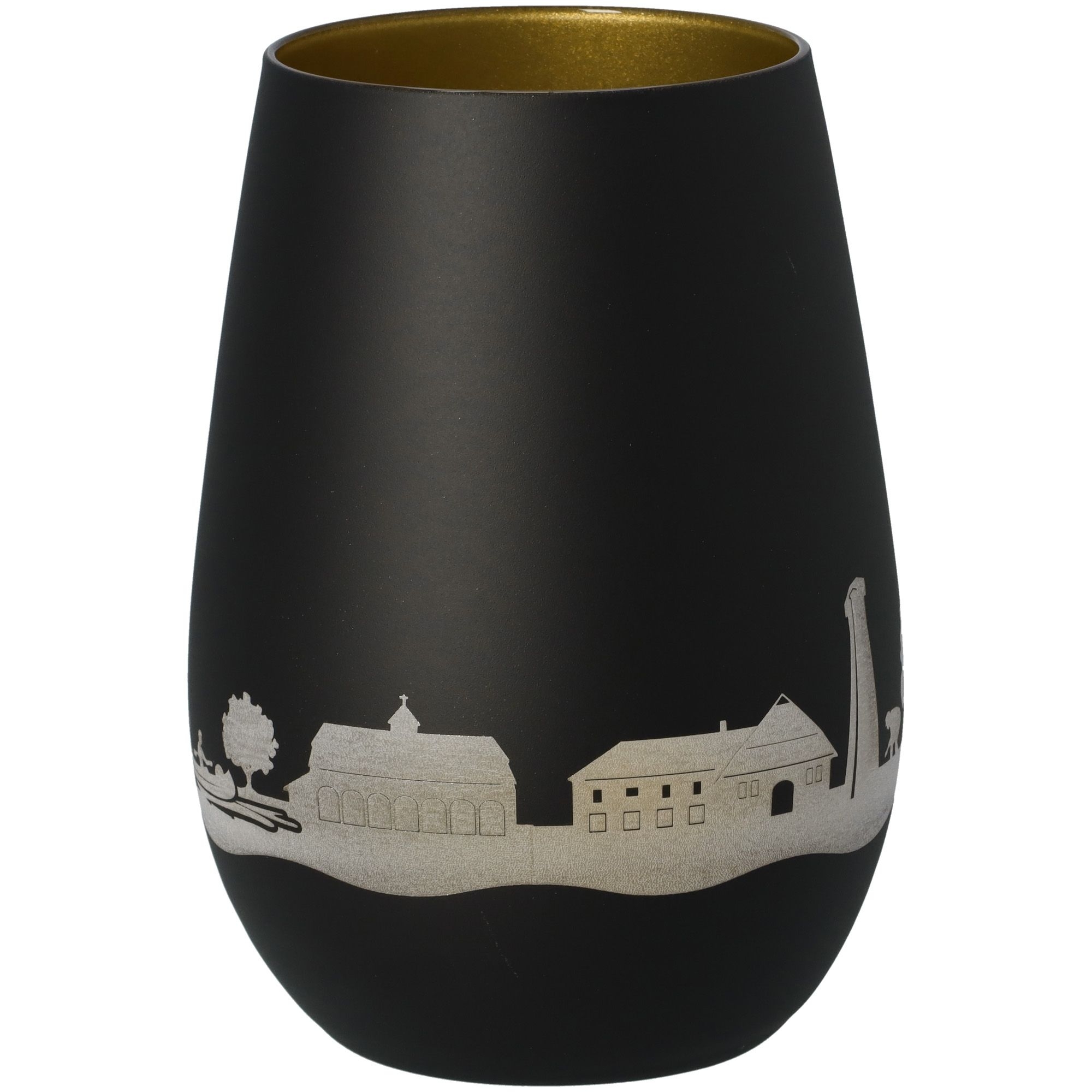 Windlicht Skyline Wietze Schwarz/Gold