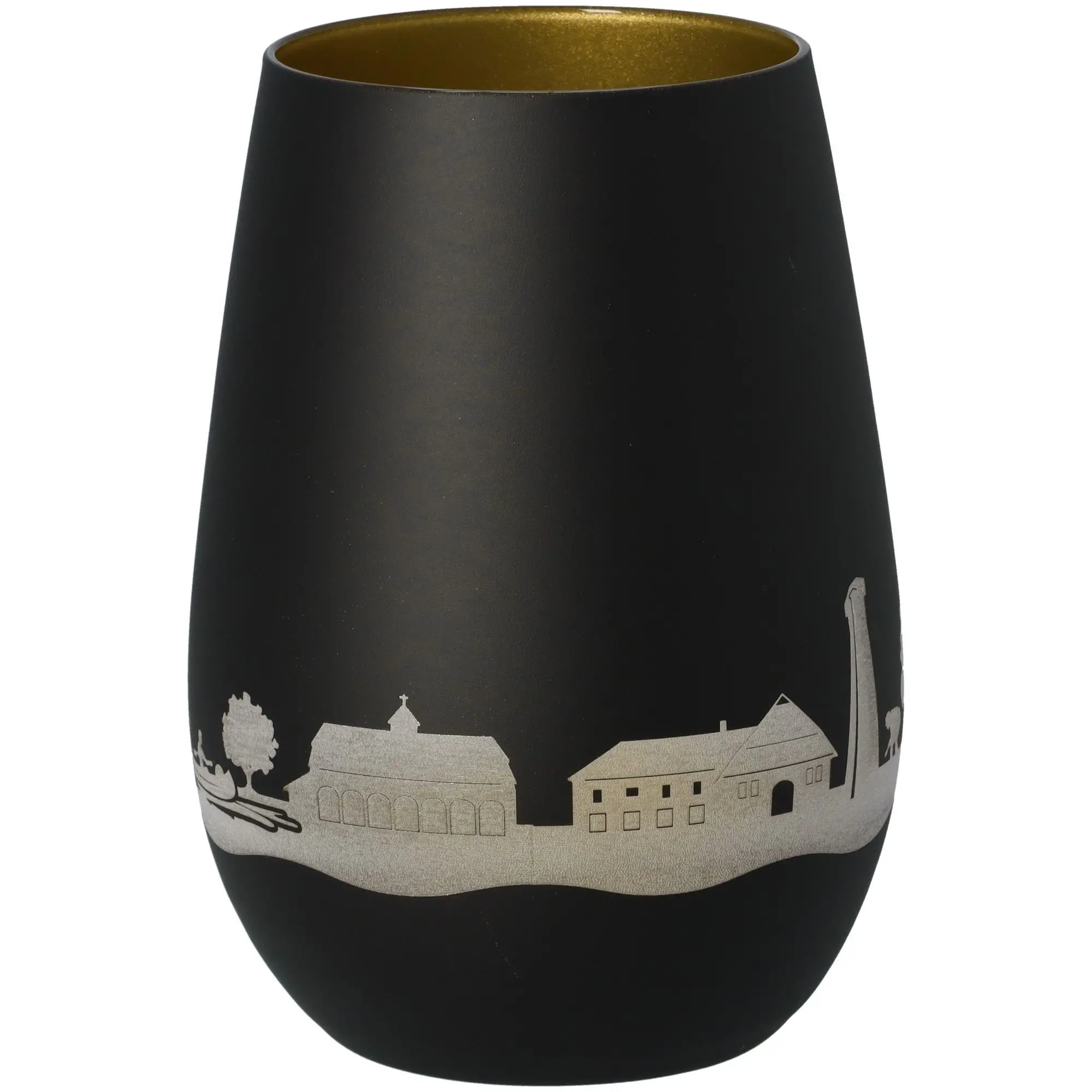 Windlicht Skyline Wietze Schwarz/Gold