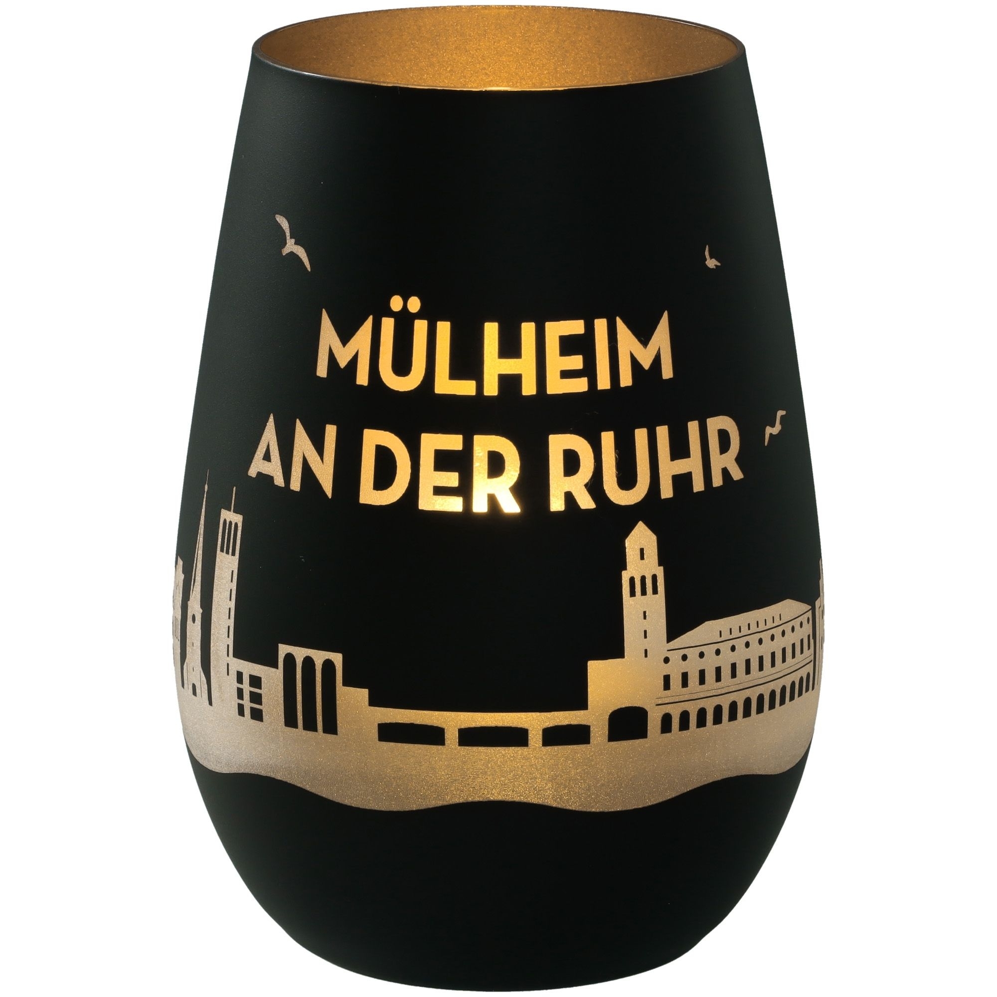 0f9db643c305b0de32381b27679c35c56730cb7e Windlicht Skyline Mülheim an der Ruhr Schwarz/Silber