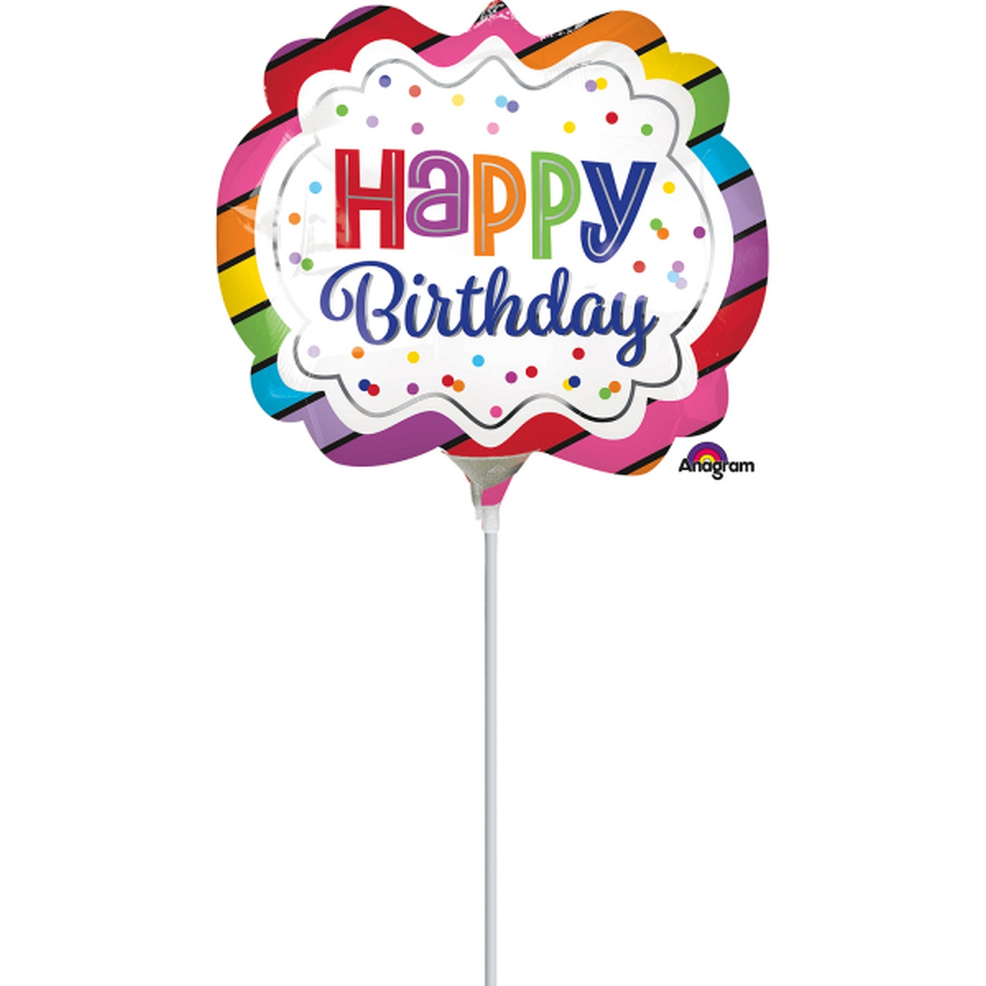 Folienballon Minishape "Happy Birthday" luftbefüllt