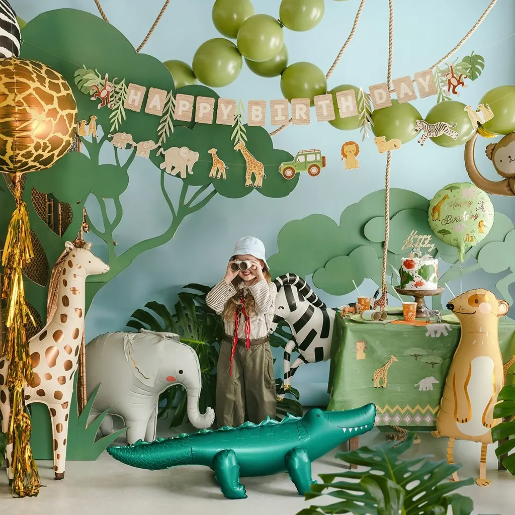 Folienballon "Happy Birthday" Safari 45cm