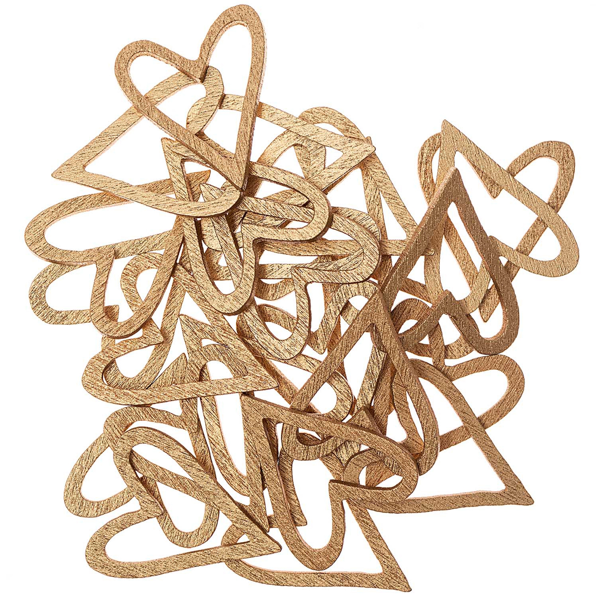 Konfetti - Holzstreu ♥ offen, Gold
