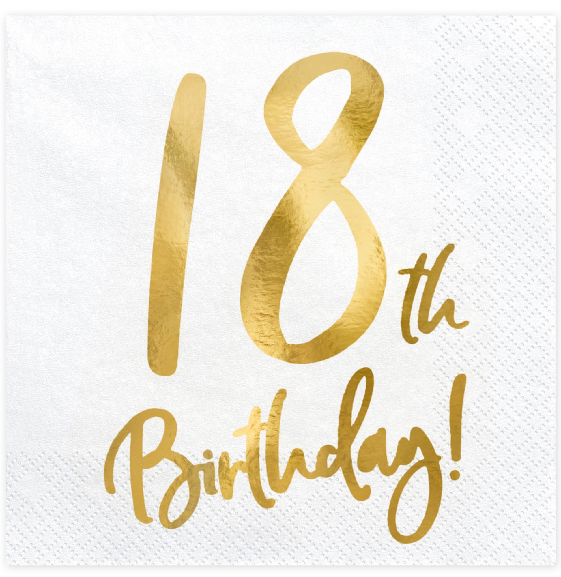 20 Servietten - 18th Birthday - Weiß / Gold 20 Servietten - 18th Birthday - Weiß / Gold