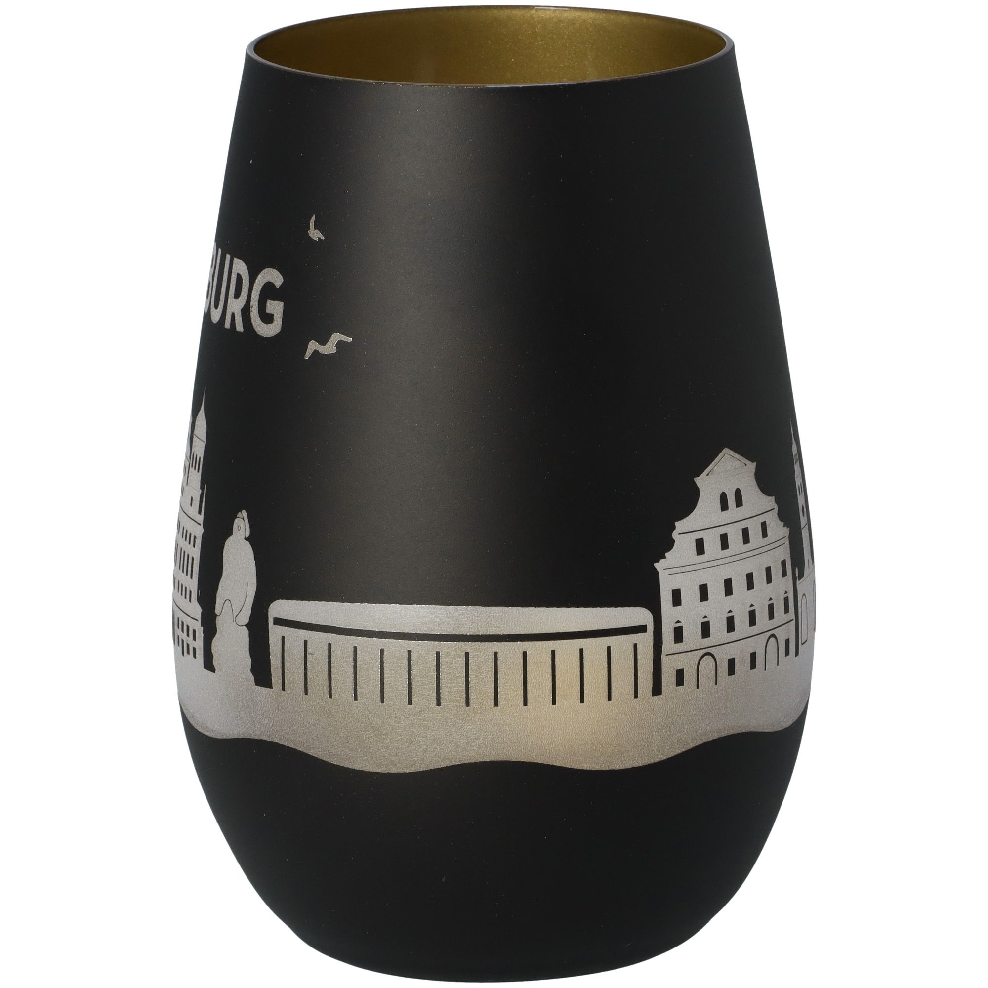 Windlicht Skyline Augsburg Schwarz/Gold Windlicht Skyline Augsburg Schwarz/Gold