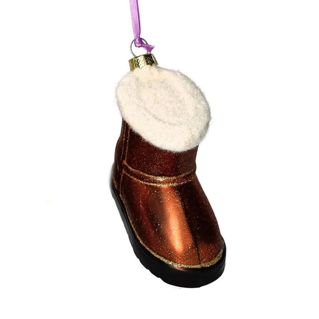 Weihnachtskugel "Braune Fell Boots"