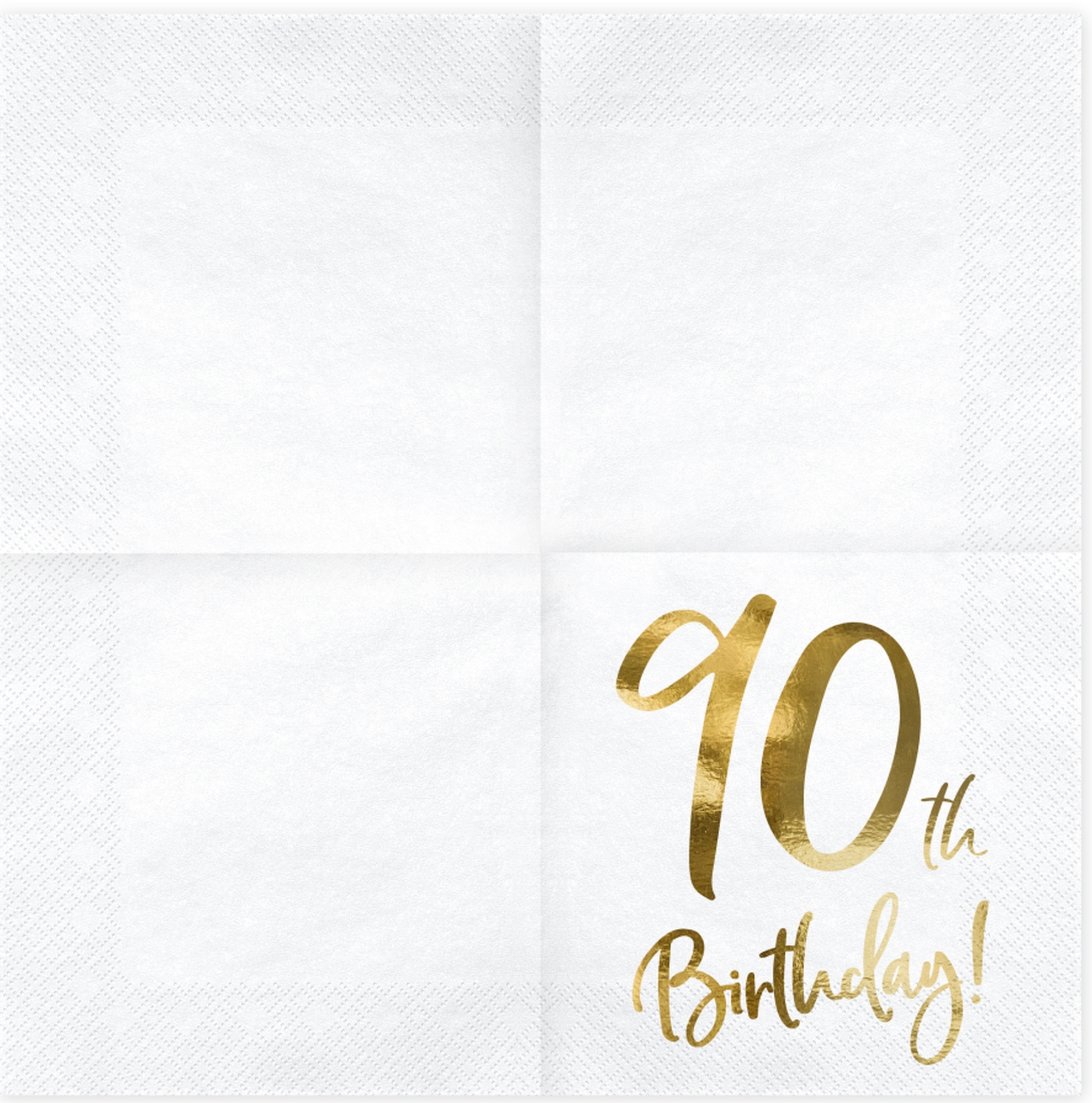 20 Servietten - 90th Birthday - Weiß / Gold