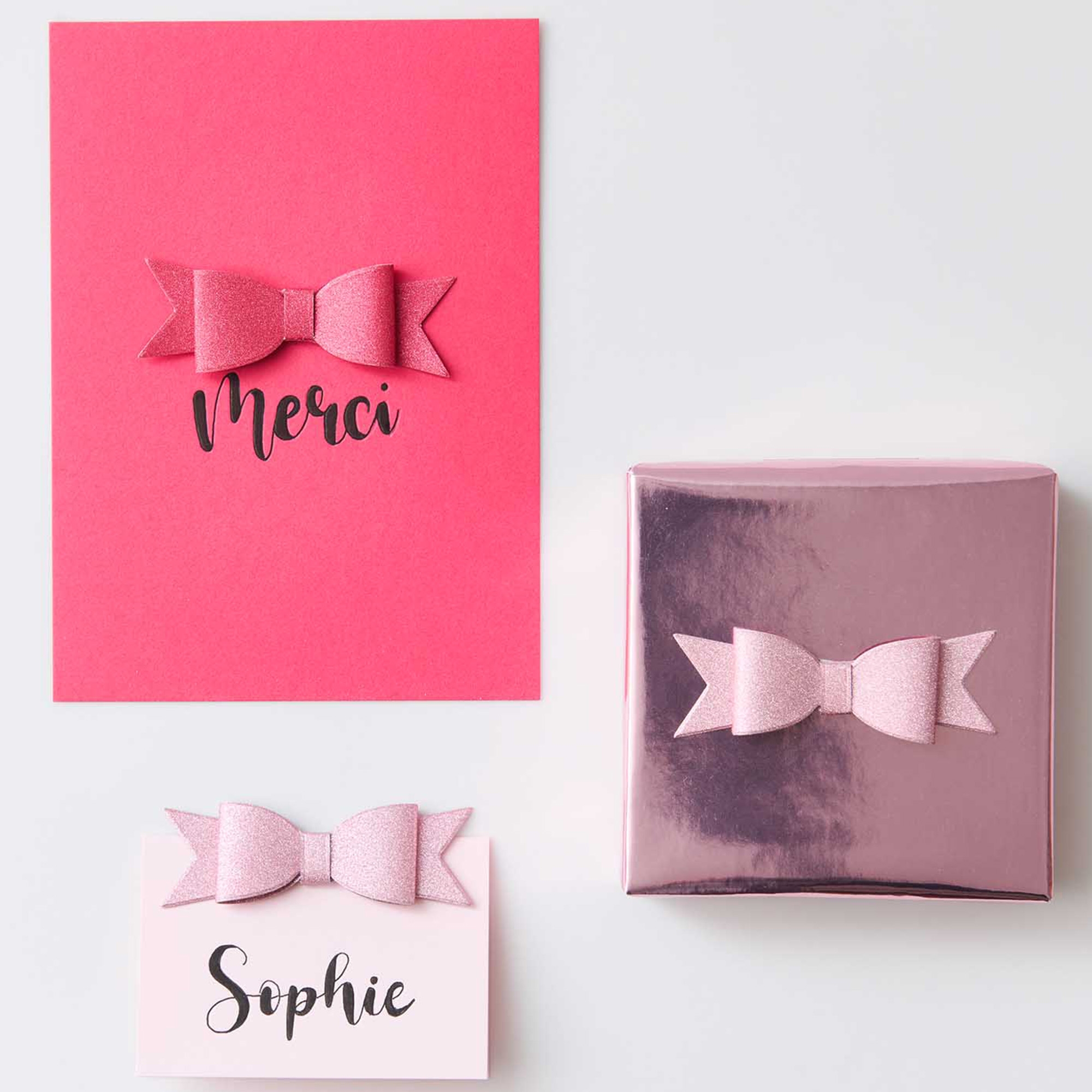 3D Sticker "Rosa/Rot Schleifen" 4 Stück