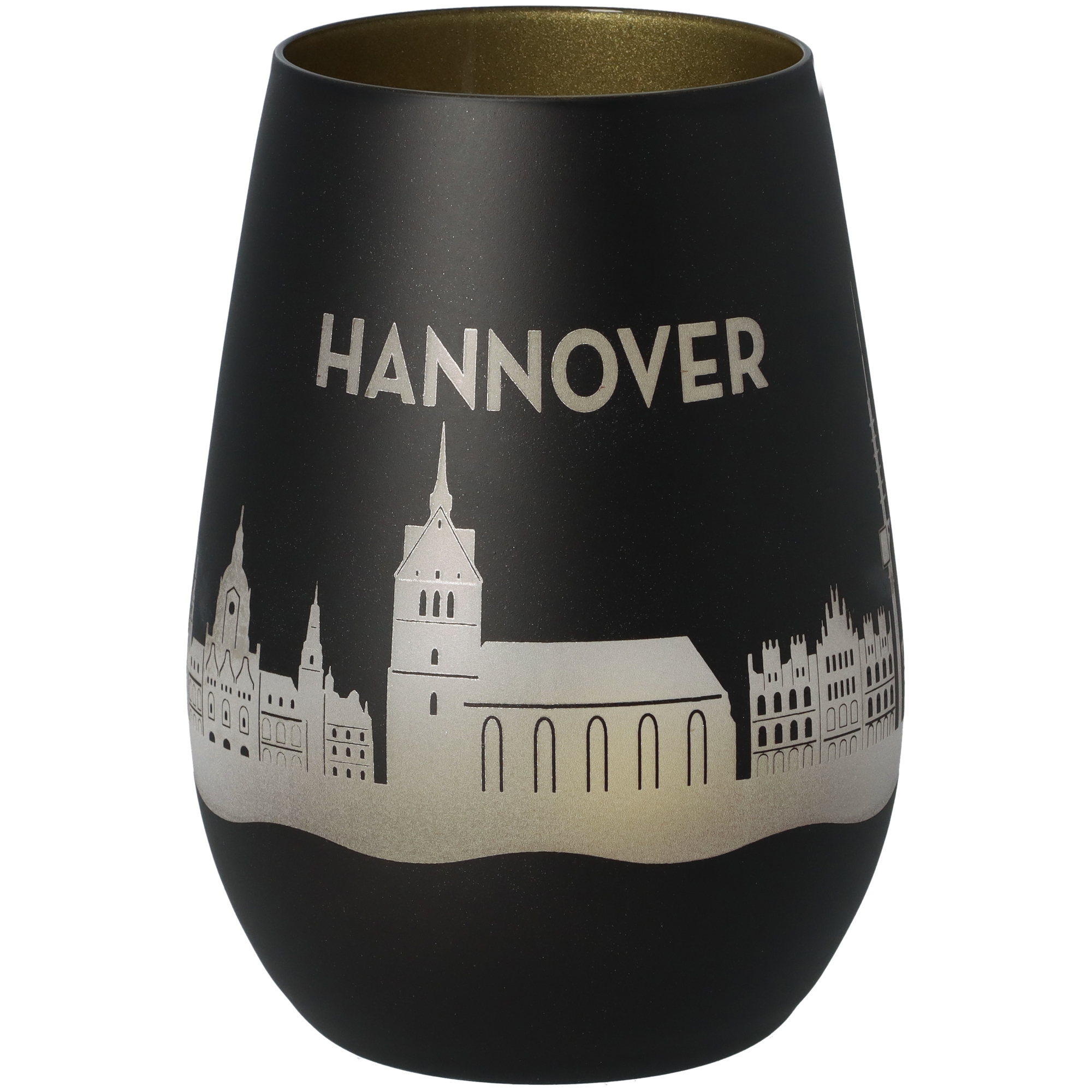 Windlicht Skyline Hannover Schwarz/Gold Windlicht Skyline Hannover Schwarz/Gold