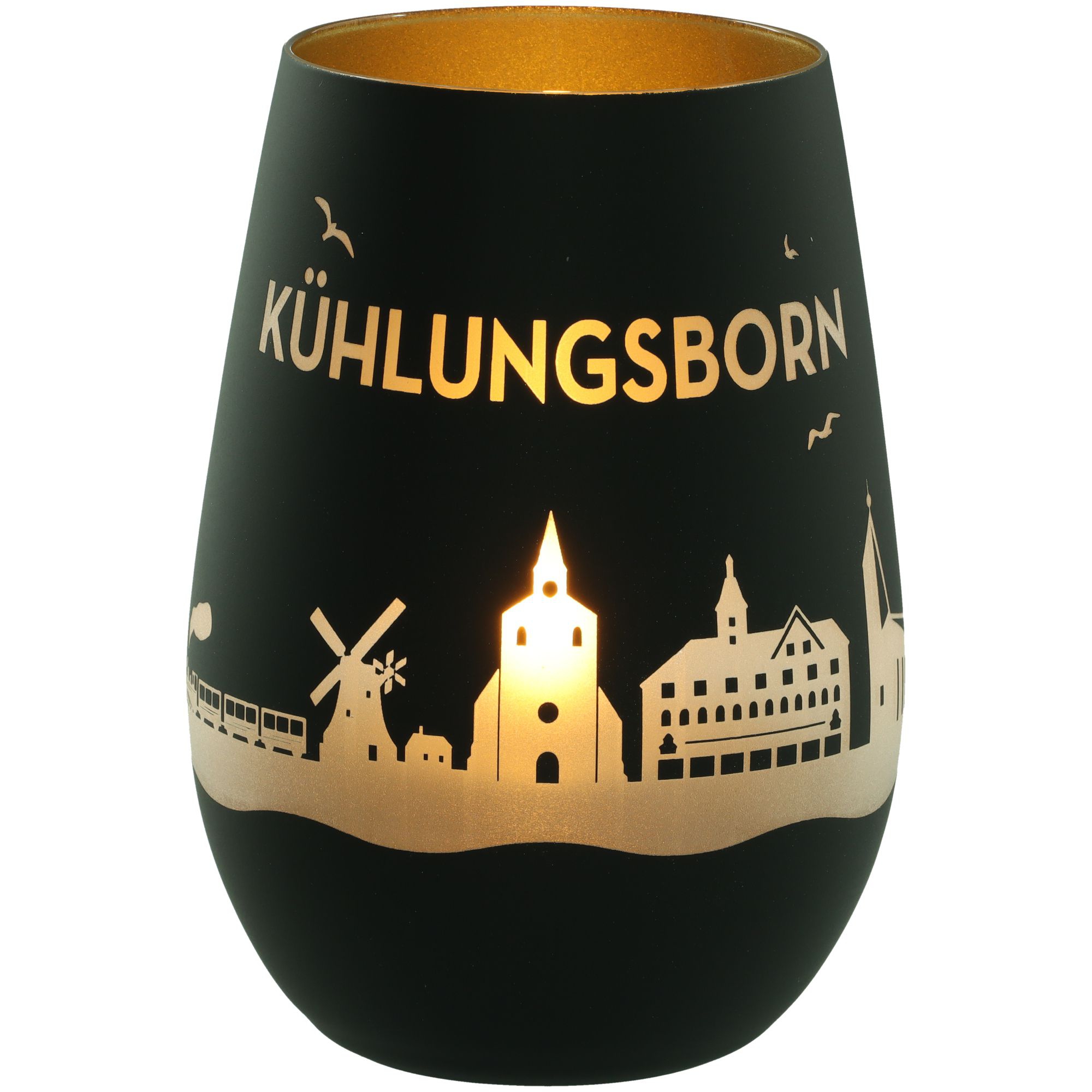 Windlicht Skyline Kühlungsborn Schwarz/Gold Windlicht Skyline Kühlungsborn Schwarz/Gold