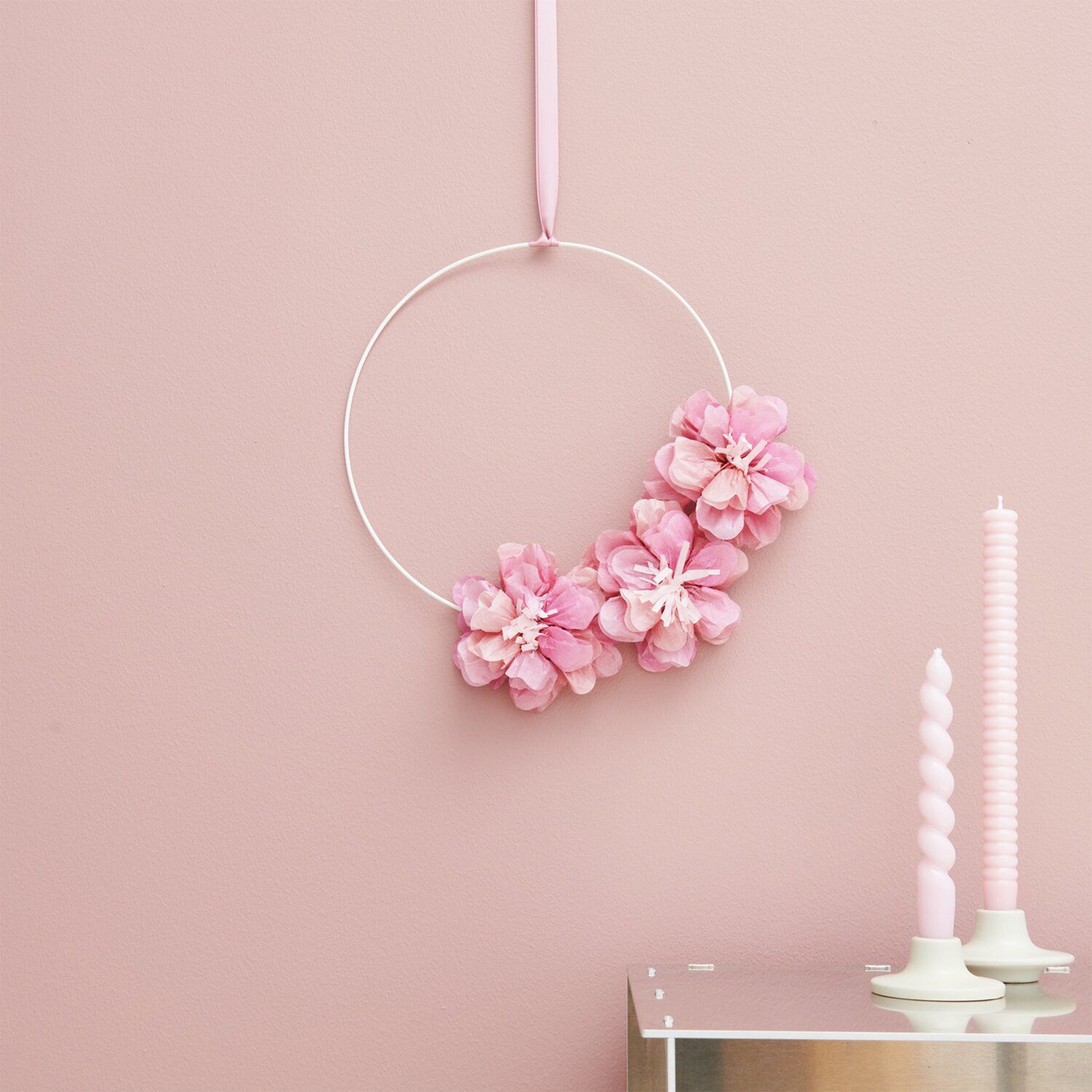 3 Blumen aus Seidenpapier "Wildrose" 13 cm Leute, Person, Kunst, Kunsthandwerk, Halskette