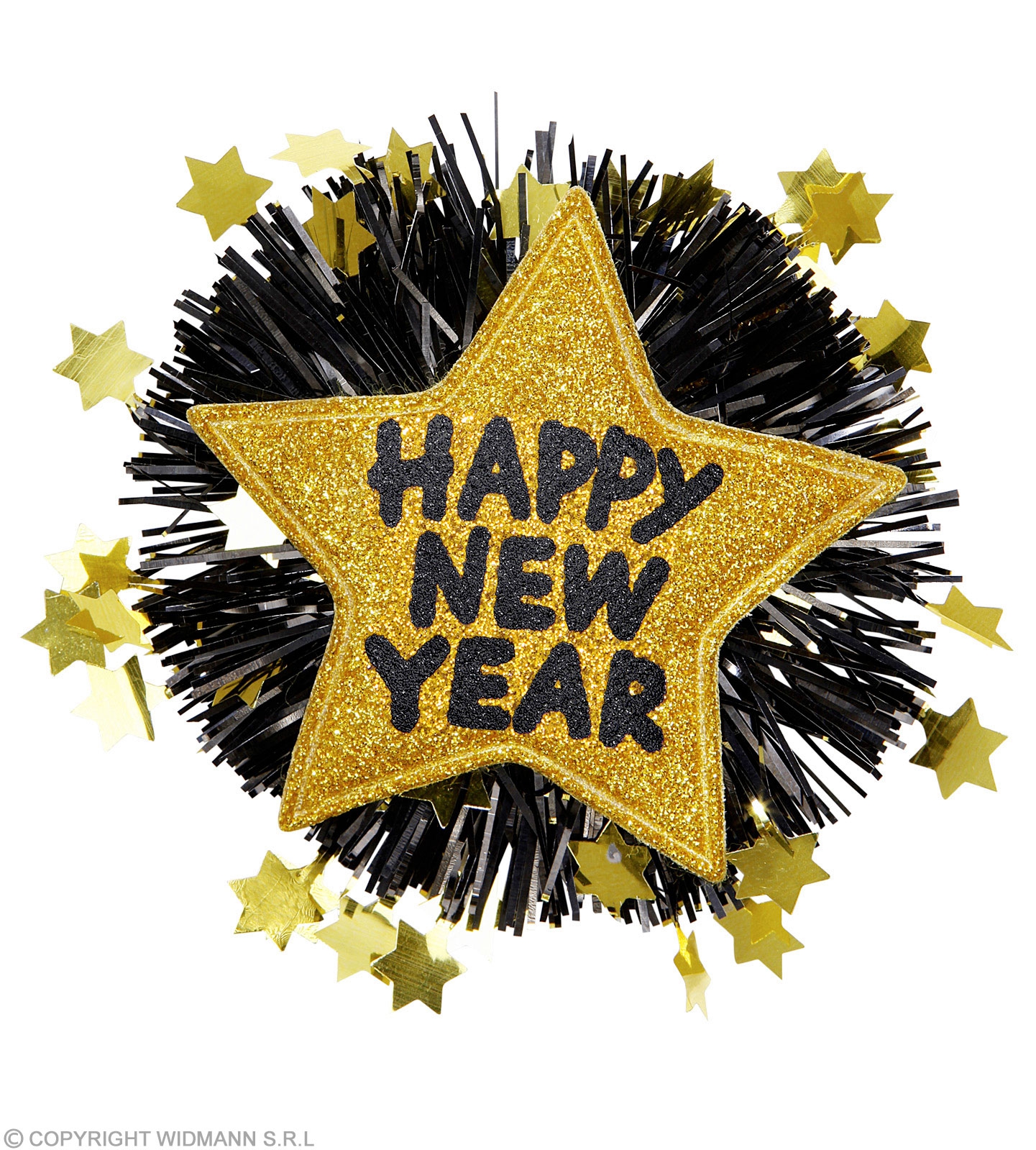 Brosche " Happy New Year", Gold/Schwarz Brosche " Happy New Year", Gold/Schwarz