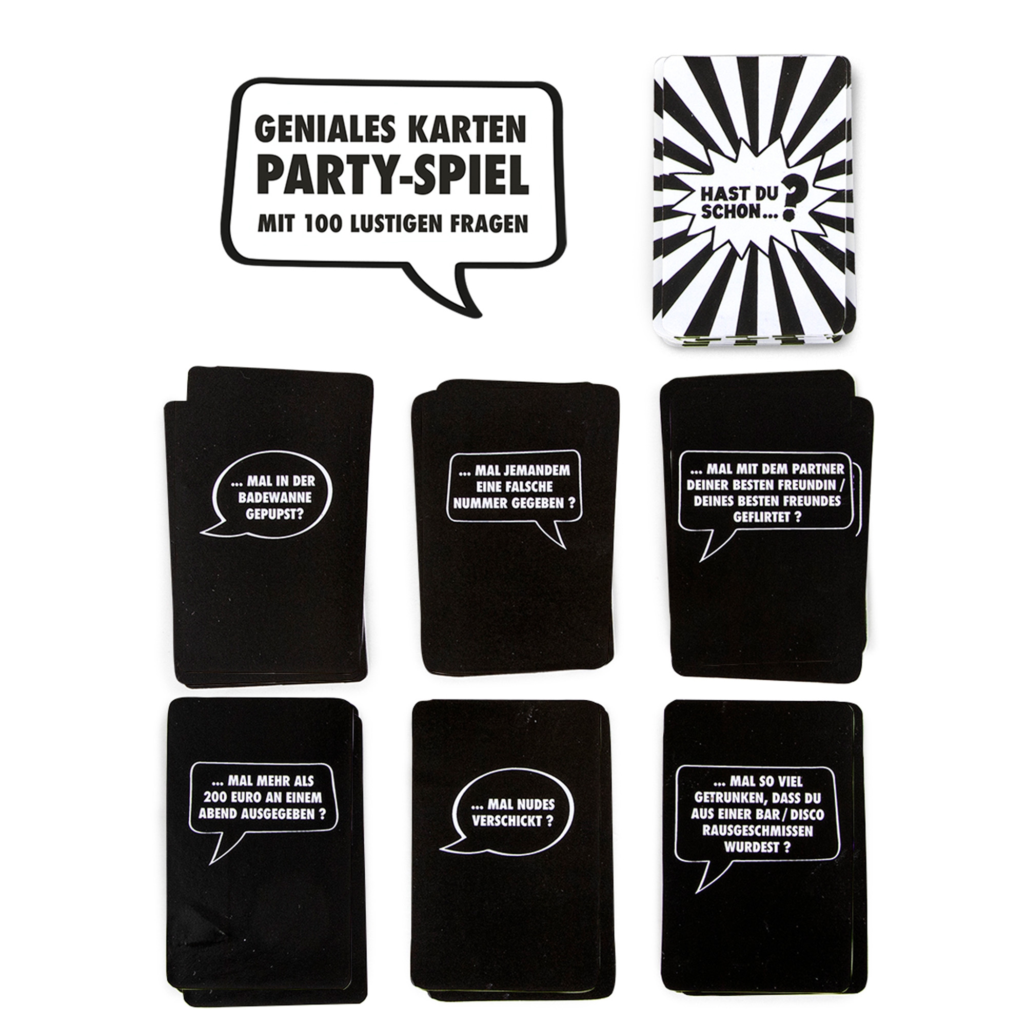 Party Kartenspiel "Hast du schon..?", 100 teilig Aufkleber