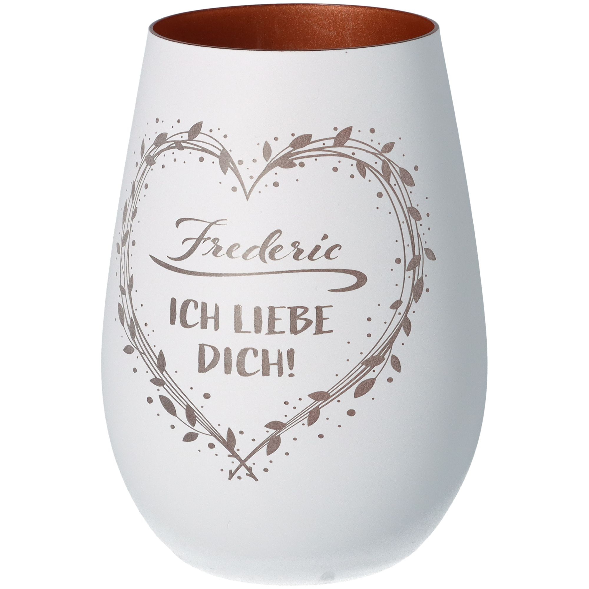 Windlicht Ich liebe dich "Name" Weiß/Bronze Windlicht Ich liebe dich "Name" Weiß/Bronze