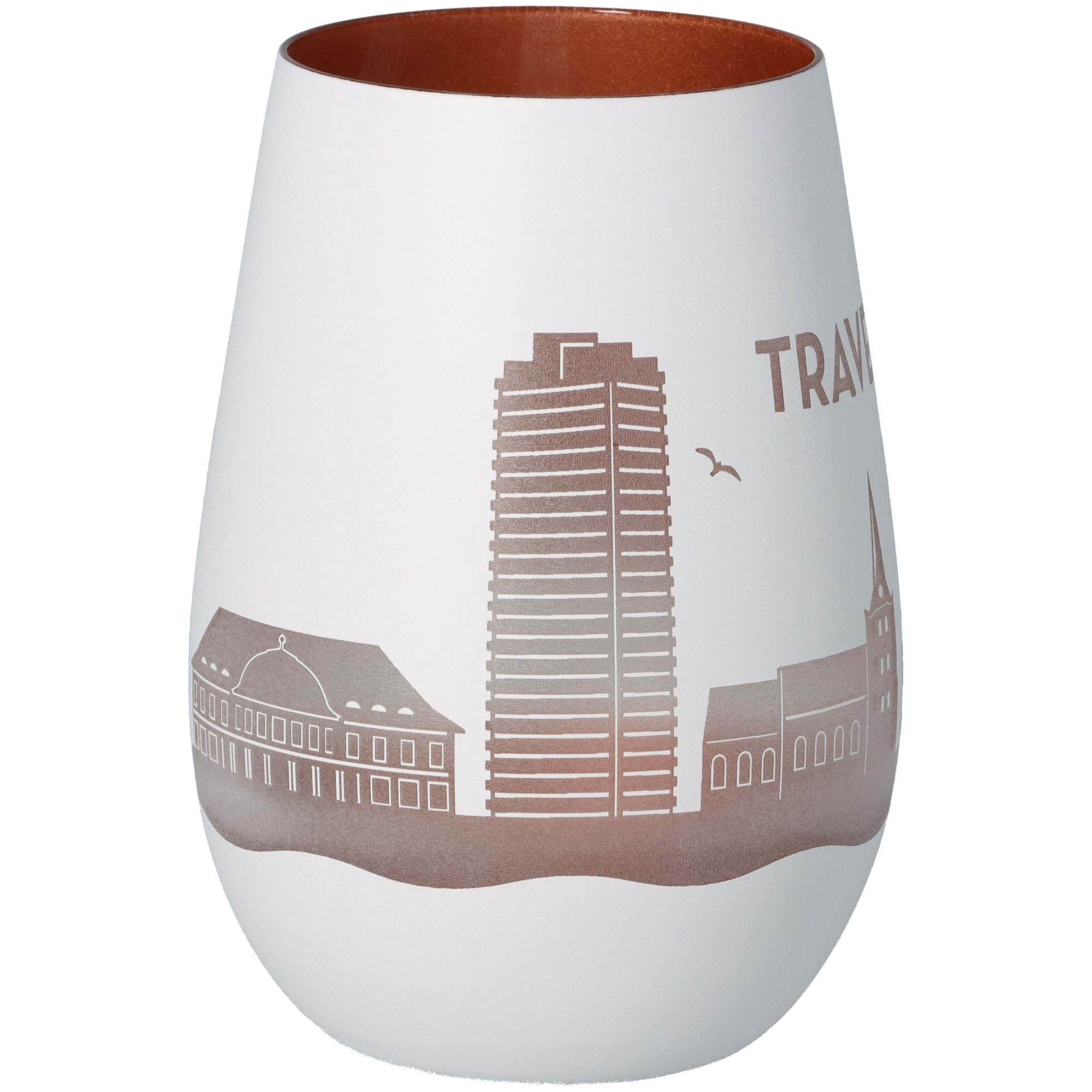 Windlicht Skyline Travemünde Weiß/Bronze Windlicht Skyline Travemünde Weiß/Bronze